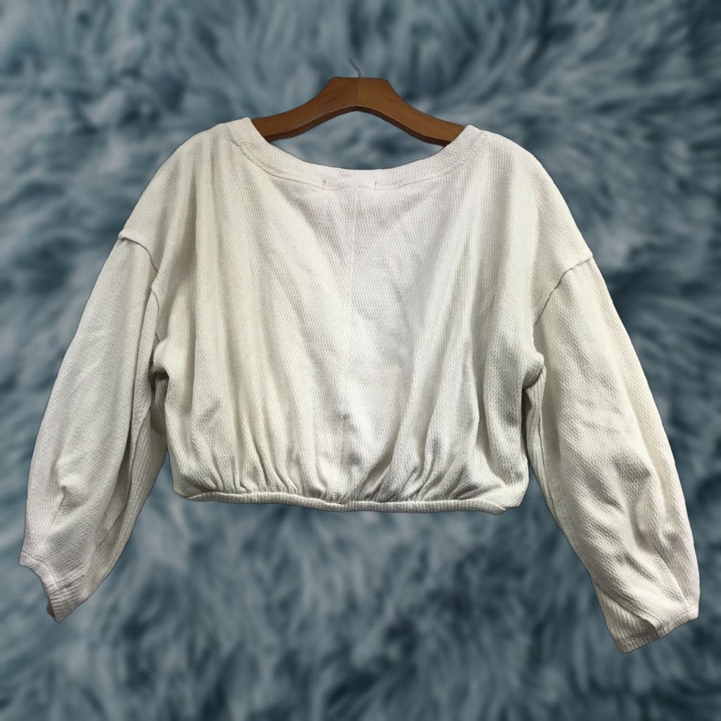 Vintage We The Free Sweater White Cropped XS Cotton Crewneck Beach Women Pullover Size XS / US 0-2 / IT 36-38 - 1 Thumbnail