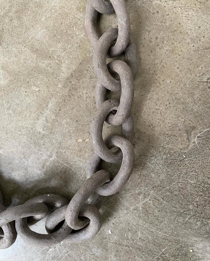 Designer Ceramic jumbo chain necklace in stone wash Size ONE SIZE - 2 Thumbnail