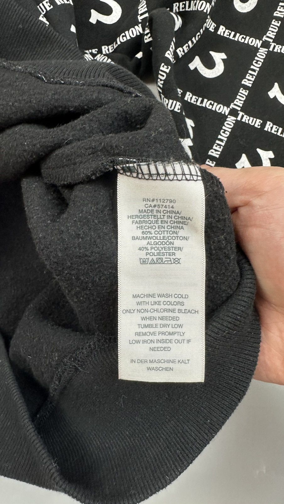 True Religion True Religiton Monogram Logo Black Hoodie Size US S / EU 44-46 / 1 - 4 Thumbnail