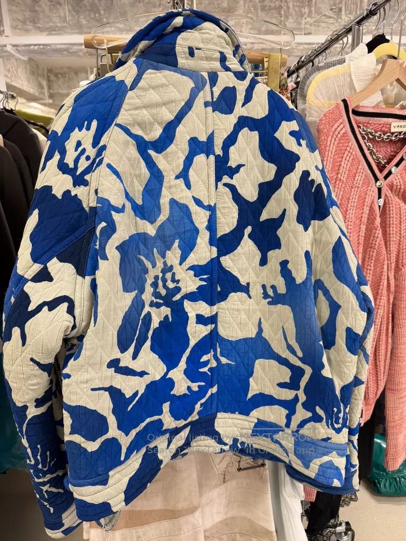 Dries Van Noten Dries Van Noten Blue and White Porcelain Print Cotton Padd Size US M / EU 48-50 / 2 - 7 Thumbnail