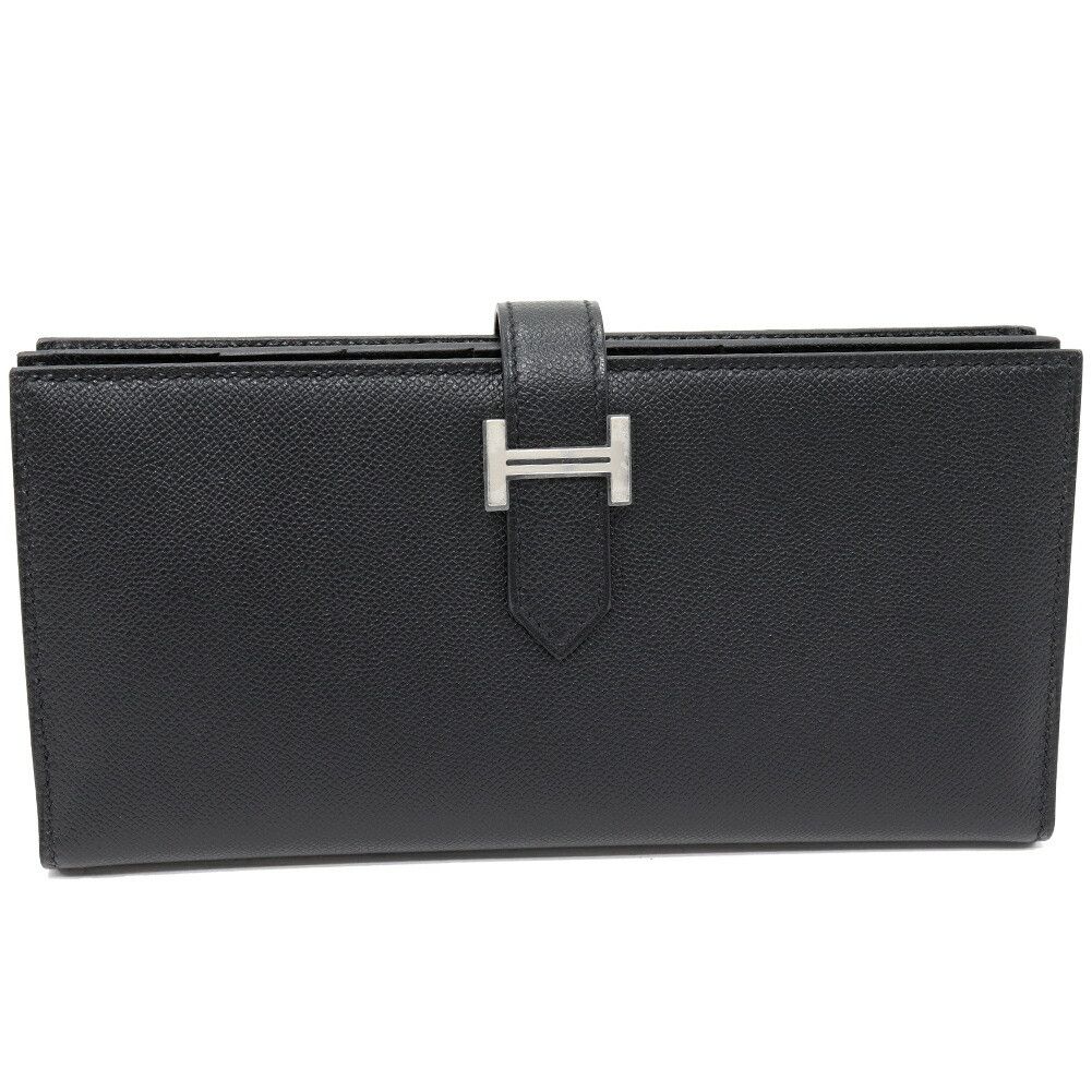 Hermes Hermes Hermes Bearn Soufflet Veau Madame Long Zipper Wallet Leather Long Wallet W Stamp DUTY FREE for USA Size ONE SIZE - 1 Thumbnail