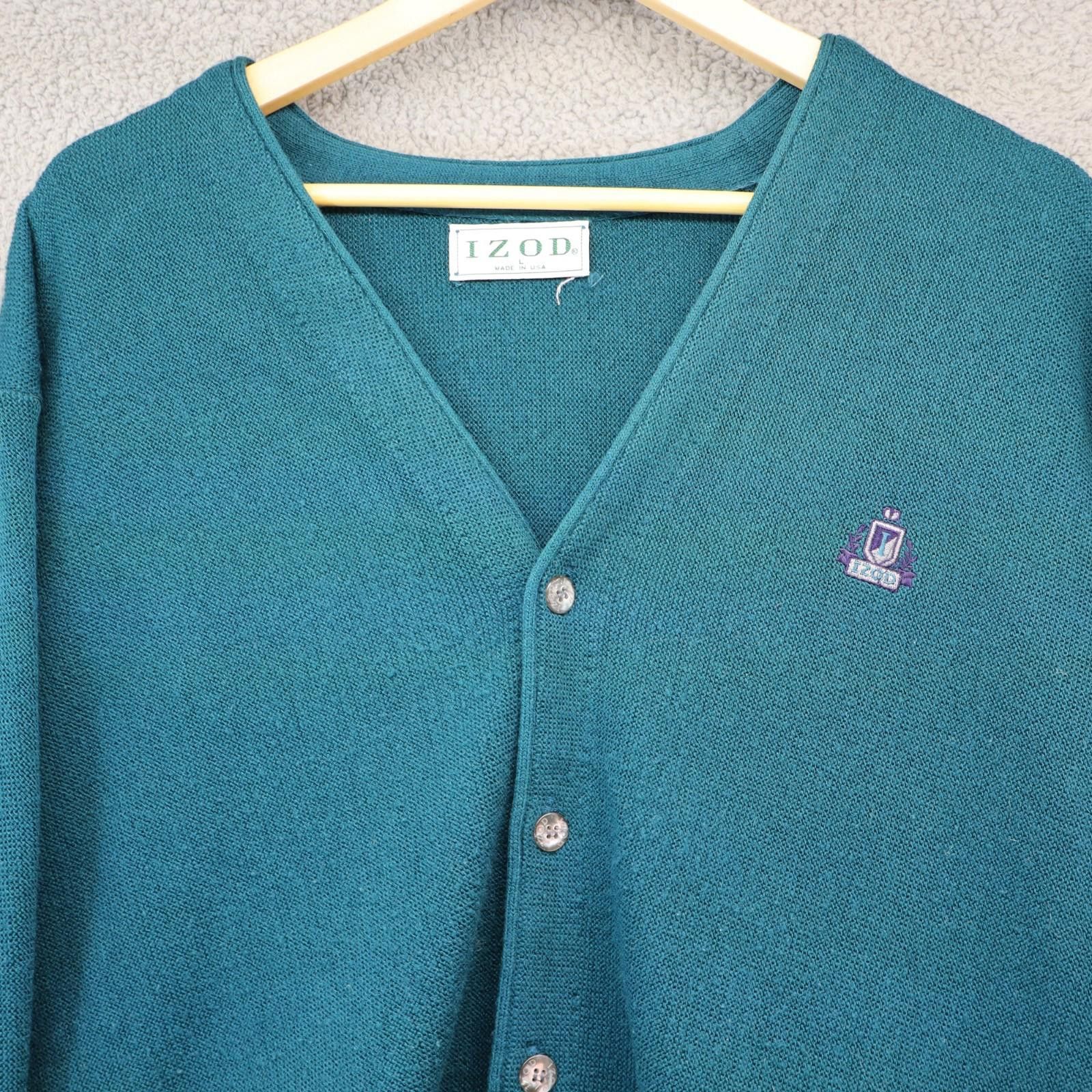 Izod Vtg Izod Cardigan Sweater USA Men XL Preppy Norm Gpa 80s 90s Size US XL / EU 56 / 4 - 2 Thumbnail