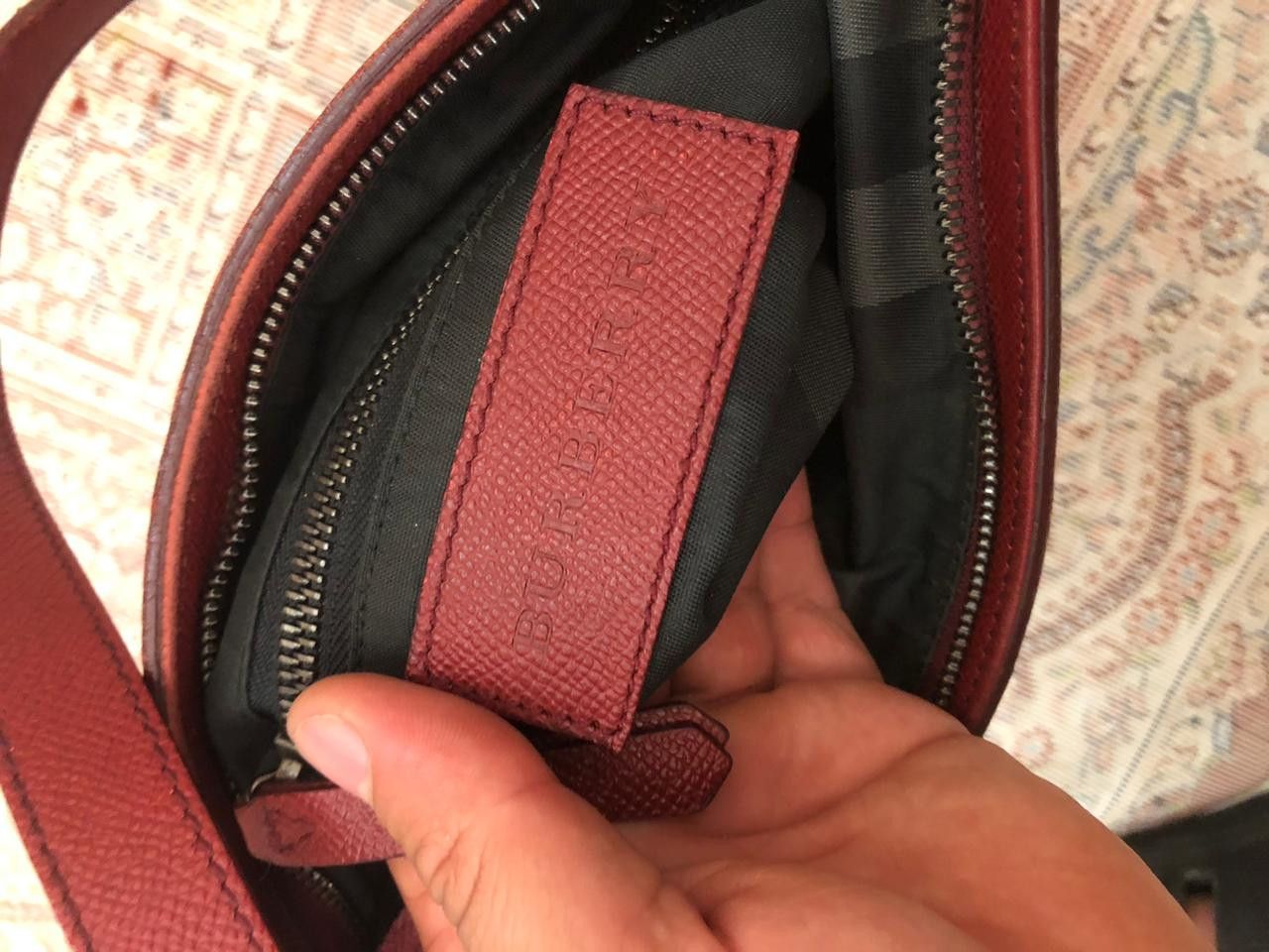 Burberry Burberry Red Leather Crossbody Messenger Bag Size ONE SIZE - 9 Thumbnail