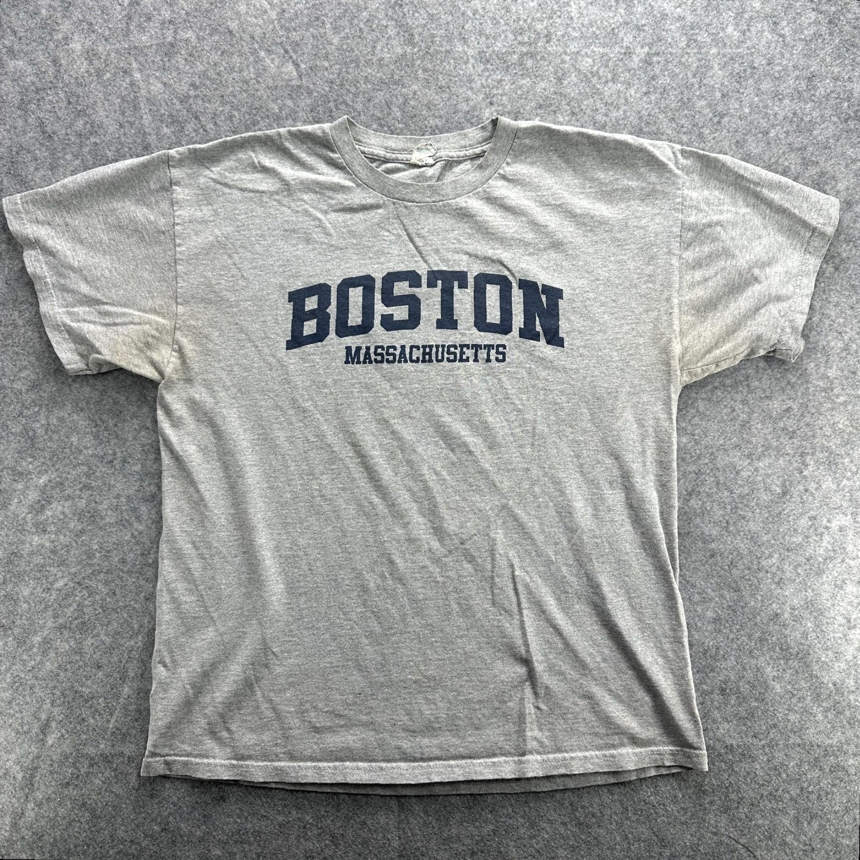 Vintage VINTAGE Boston Massachusetts Shirt Mens Large Gray Heather Graphic Tee Delta Pro Weight Size US L / EU 52-54 / 3 - 2 Thumbnail