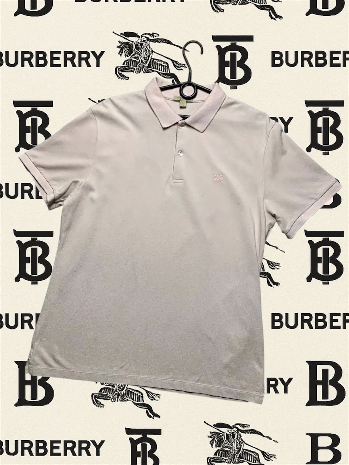 Burberry Vintage Burberry polo short sleeve pink logo Size US XL / EU 56 / 4 - 1 Thumbnail