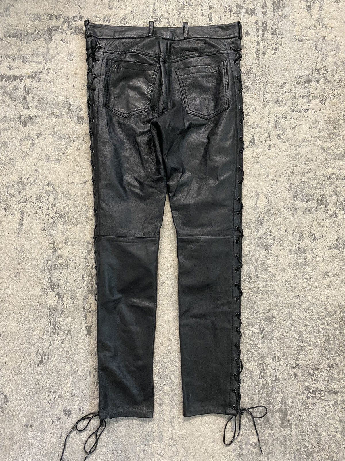 Raf Simons AW98 Leather Lace-up Pants Size US 32 / EU 48 - 4 Thumbnail