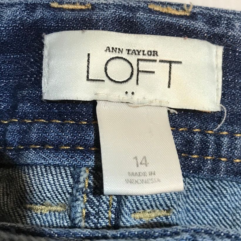 Ann Taylor Ann Taylor LOFT Blue Denim Jean Skirt 14 A-Line Retro Size 36" / US 14 / IT 50 - 3 Thumbnail