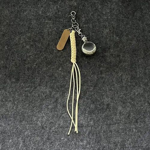 Jewelry Leather Tassel Keychains with Mini Flask Charms Size ONE SIZE - 2 Thumbnail