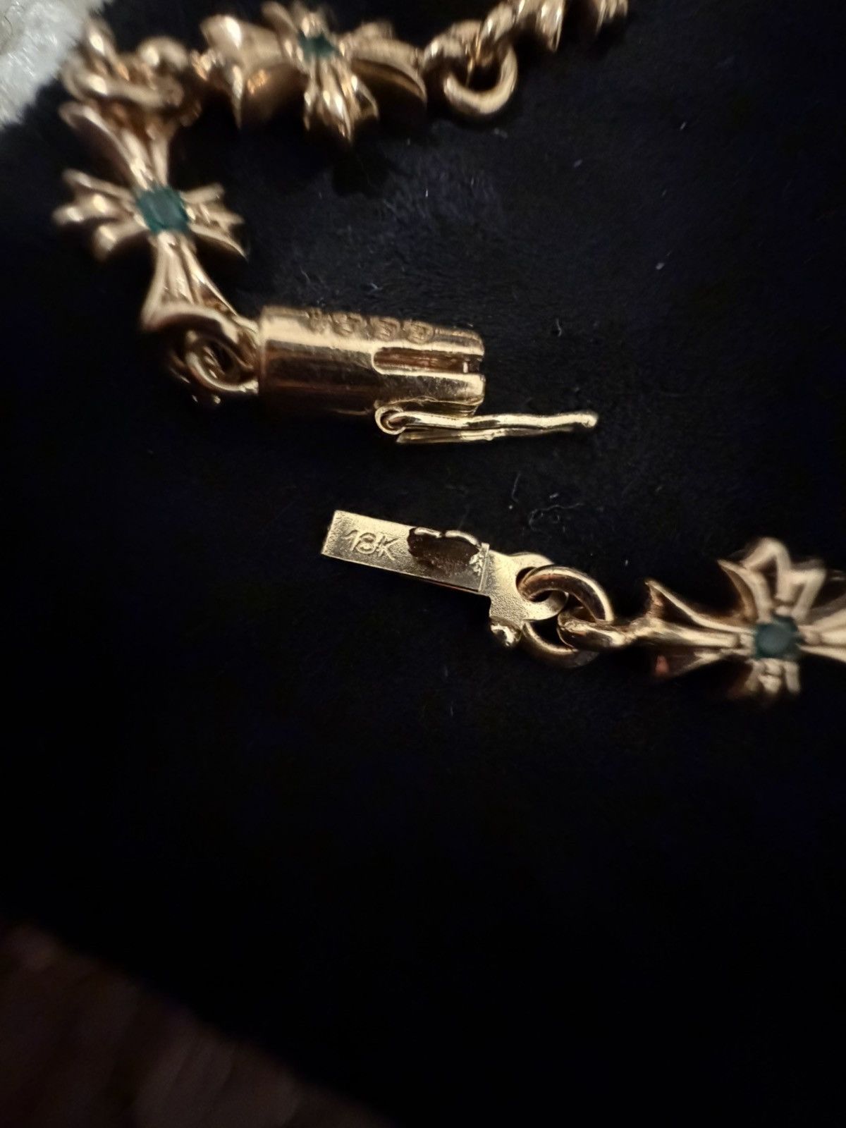 Chrome Hearts Chrome Hearts Tiny E bracelet Yellow Gold Emerald Size ONE SIZE - 9 Thumbnail