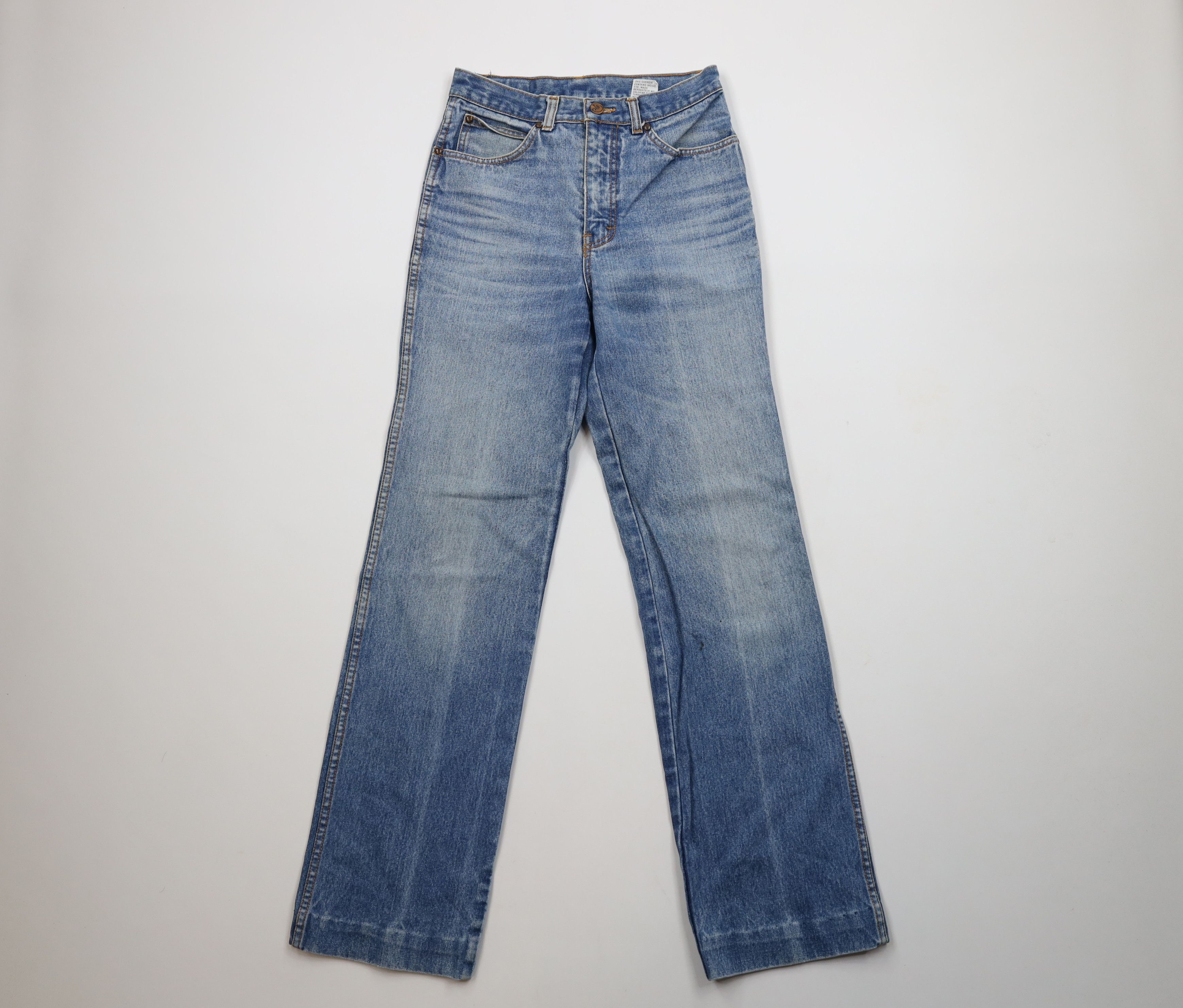 Vintage Vintage 90s Streetwear Faded Flared Denim Jeans Blue Cotton Size 28" / US 6 / IT 42 - 1 Thumbnail