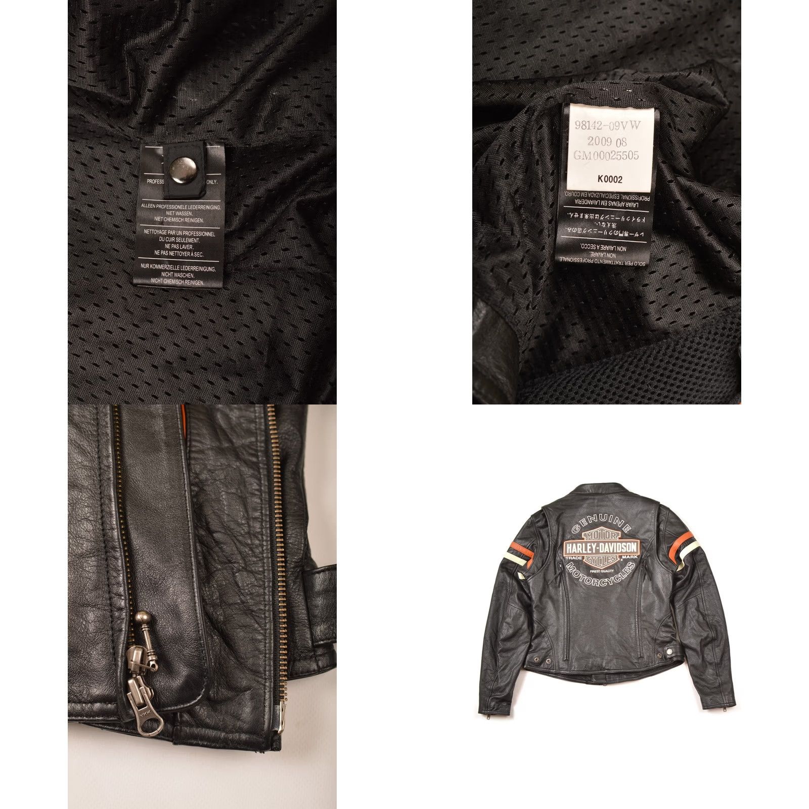 Harley Davidson VINTAGE Harley-Davidson Women's Jacket Miss Enthusiast Leather, Size M, Black, 98142-09VW, 100% Leather, Motorcycle, Womens Size M / US 6-8 / IT 42-44 - 8 Thumbnail