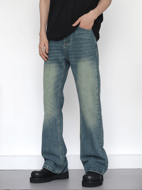 Japanese Brand Retro loose straight cleanfit loose versatile flared jeans Size US 32 / EU 48 - 2 Thumbnail
