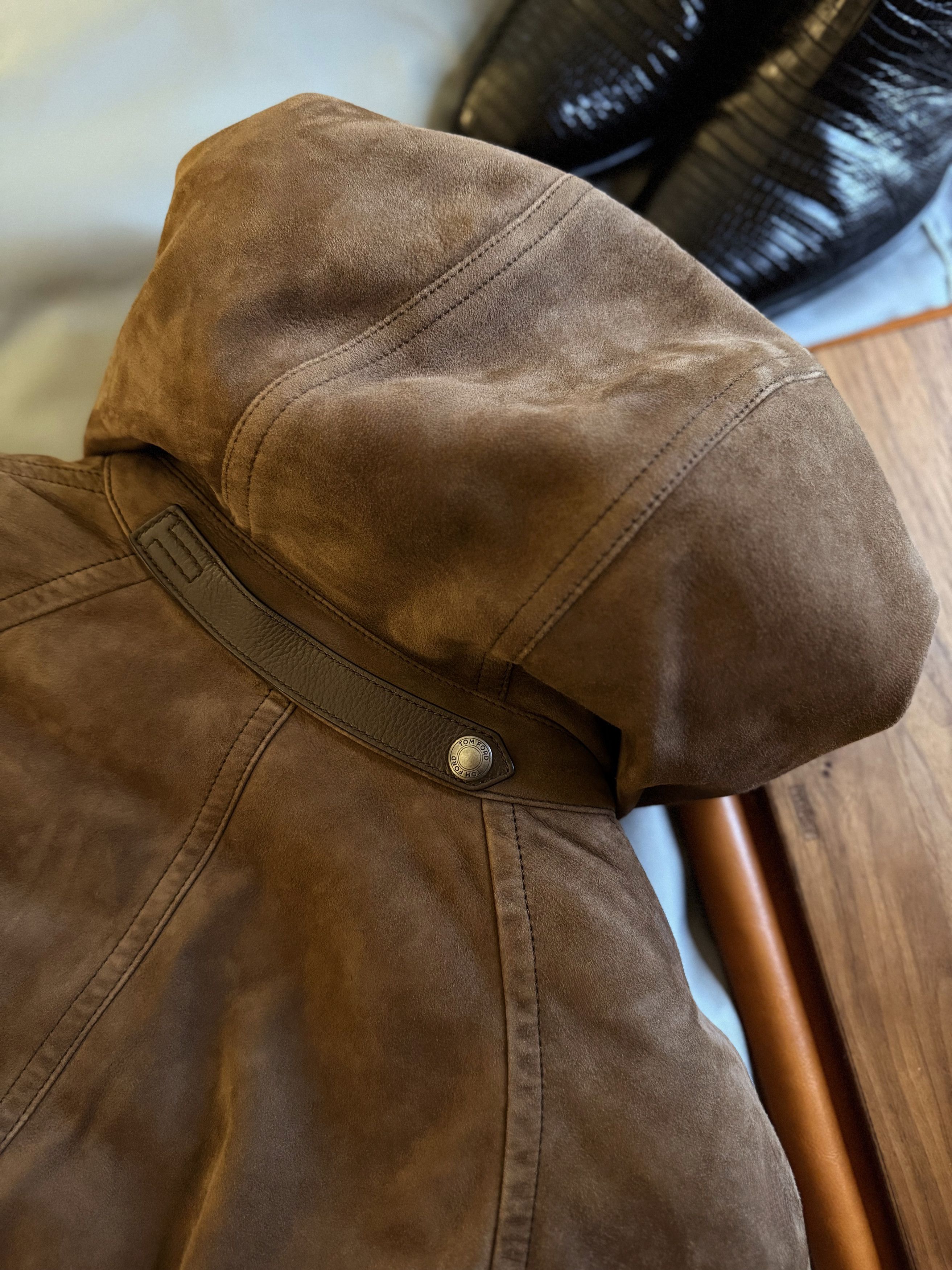 Tom Ford The Ultimate Rare $8,750 w/tax Leather Accent Suede Hoodie Size US M / EU 48-50 / 2 - 19 Thumbnail