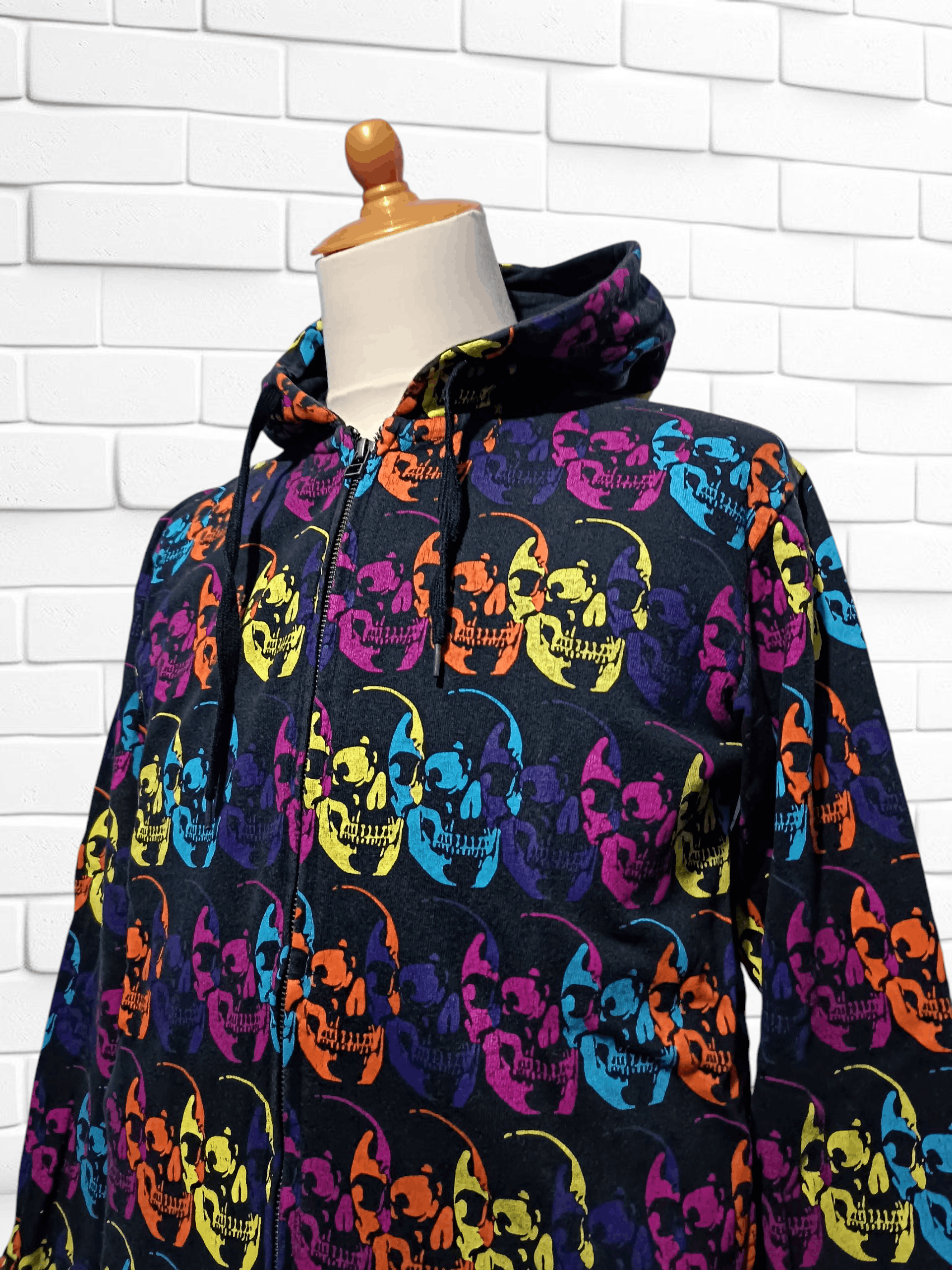 Japanese Brand Vintage Skull All Over Print Hoodie Size US M / EU 48-50 / 2 - 3 Thumbnail