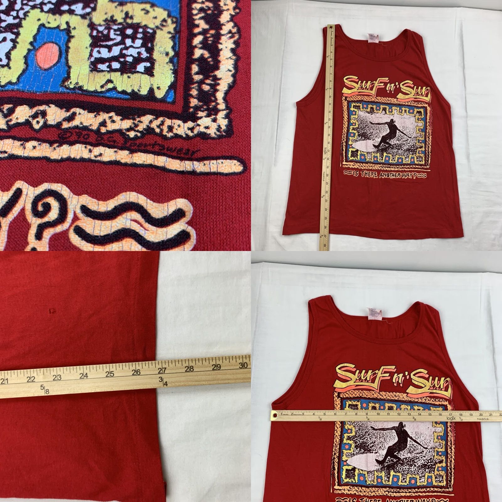Vintage VINTAGE Surfing Tank Top Mens L Red Beach American 90s Ocean Sun Surf N Sun Tank Top Size US L / EU 52-54 / 3 - 8 Thumbnail