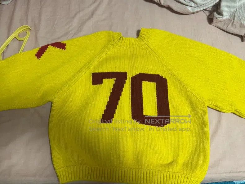 Kenzo Kenzo Haitang Flower Sweater, Yellow, with '70' on Back, L Size L / US 10 / IT 46 - 2 Thumbnail