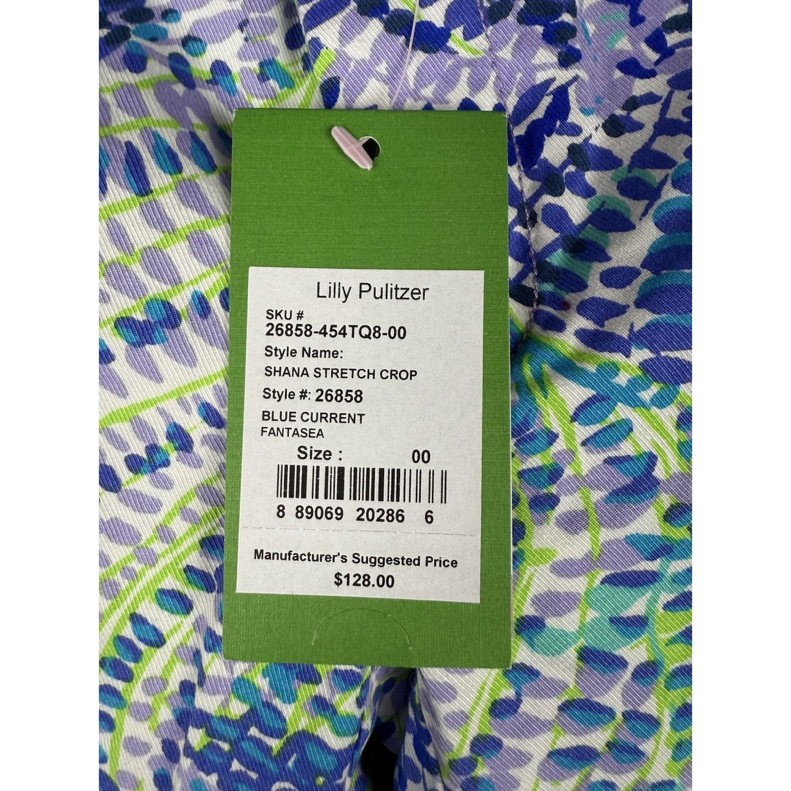 Lilly Pulitzer NWT Lilly Pulitzer Shanna Stretch Crop Pants Fantasea 00 Size 24" / US 00 / IT 34 - 2 Thumbnail