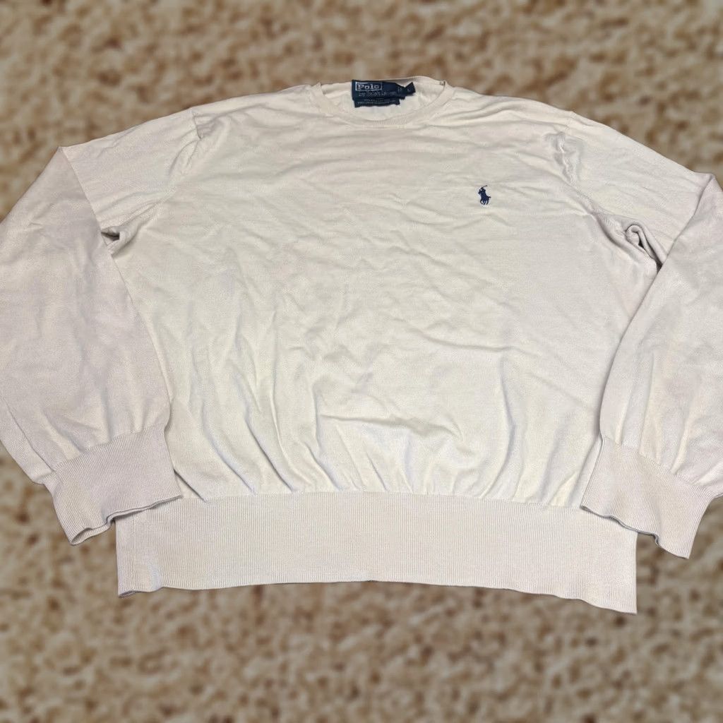 Polo Ralph Lauren Polo by Ralph Lauren Sweater Mens L Beige Crewneck Pima Cotton Pullover Knit Size US L / EU 52-54 / 3 - 1 Thumbnail