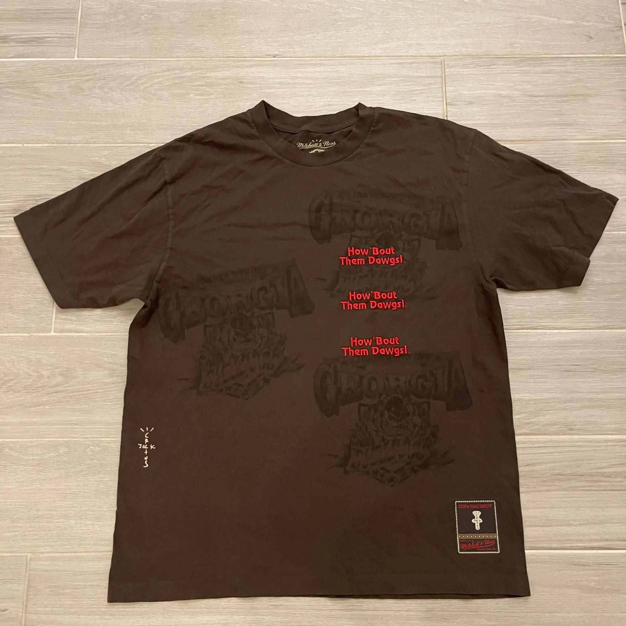 Mitchell & Ness × Travis Scott NEW CACTUS JACK TRAVIS SCOTT x MITCHELL & NESS GEORGIA TEE L Size US L / EU 52-54 / 3 - 2 Thumbnail