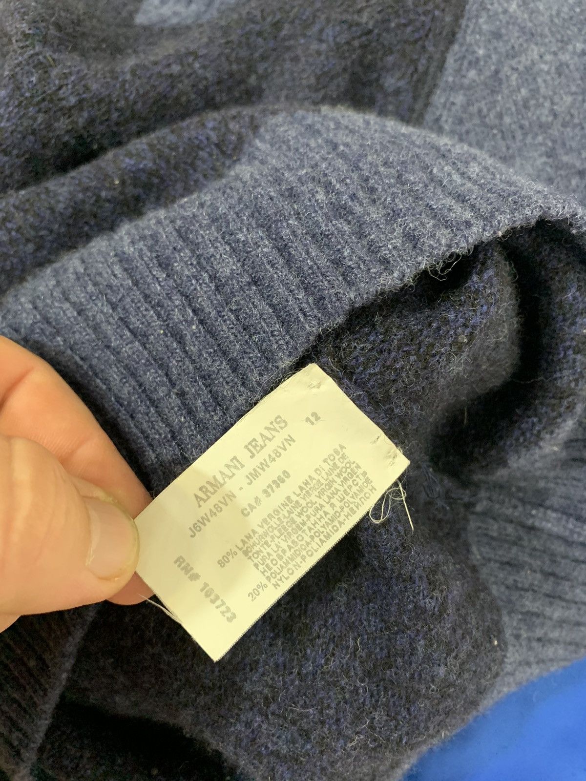 Armani × Giorgio Armani Armani Jeans Men’s Crewneck Wool Sweater Pullover Size M Size US M / EU 48-50 / 2 - 8 Thumbnail