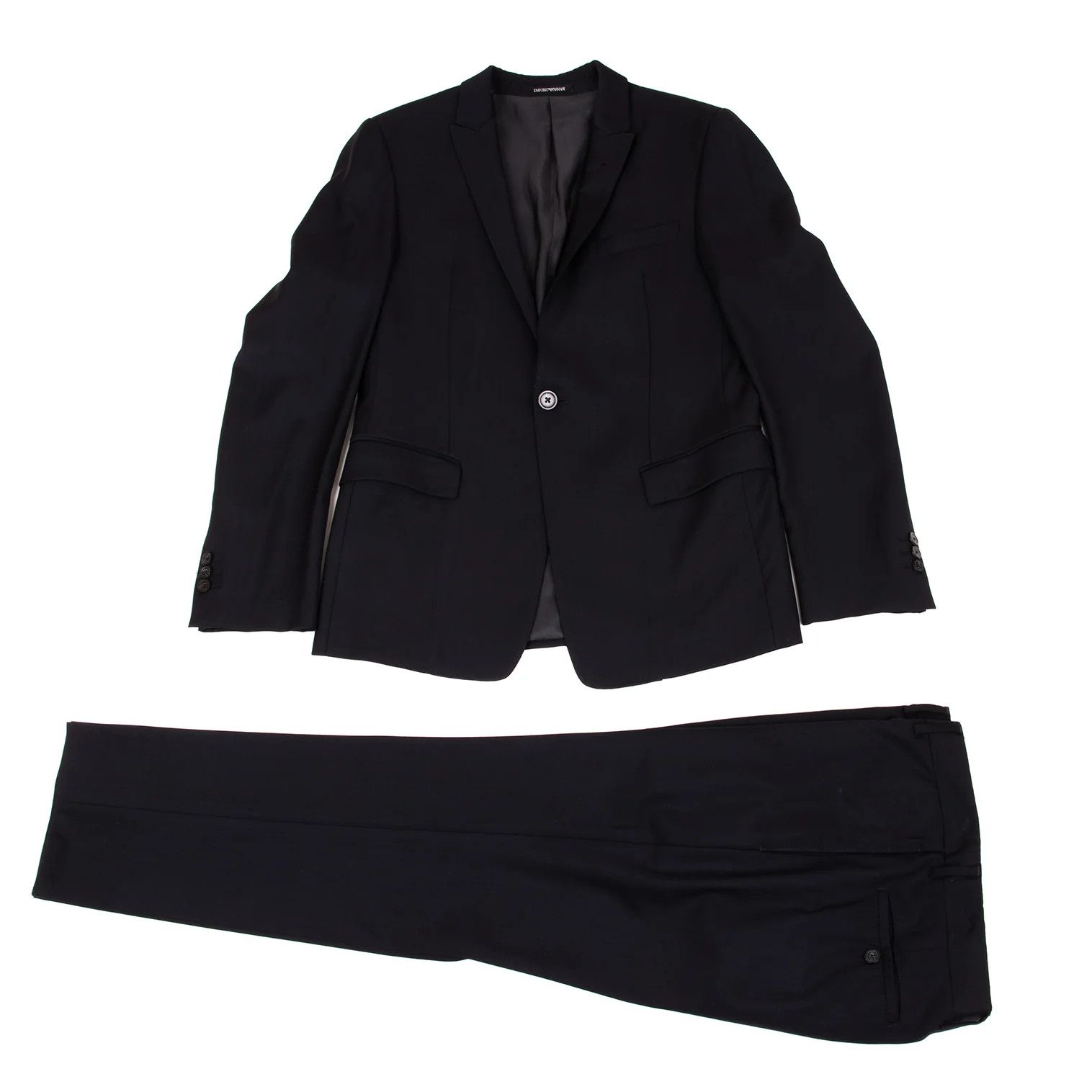 Emporio Armani Glossy Wool Stitch Design Peak Lapel Jacket Navy 46 Size US S / EU 44-46 / 1 - 16 Thumbnail