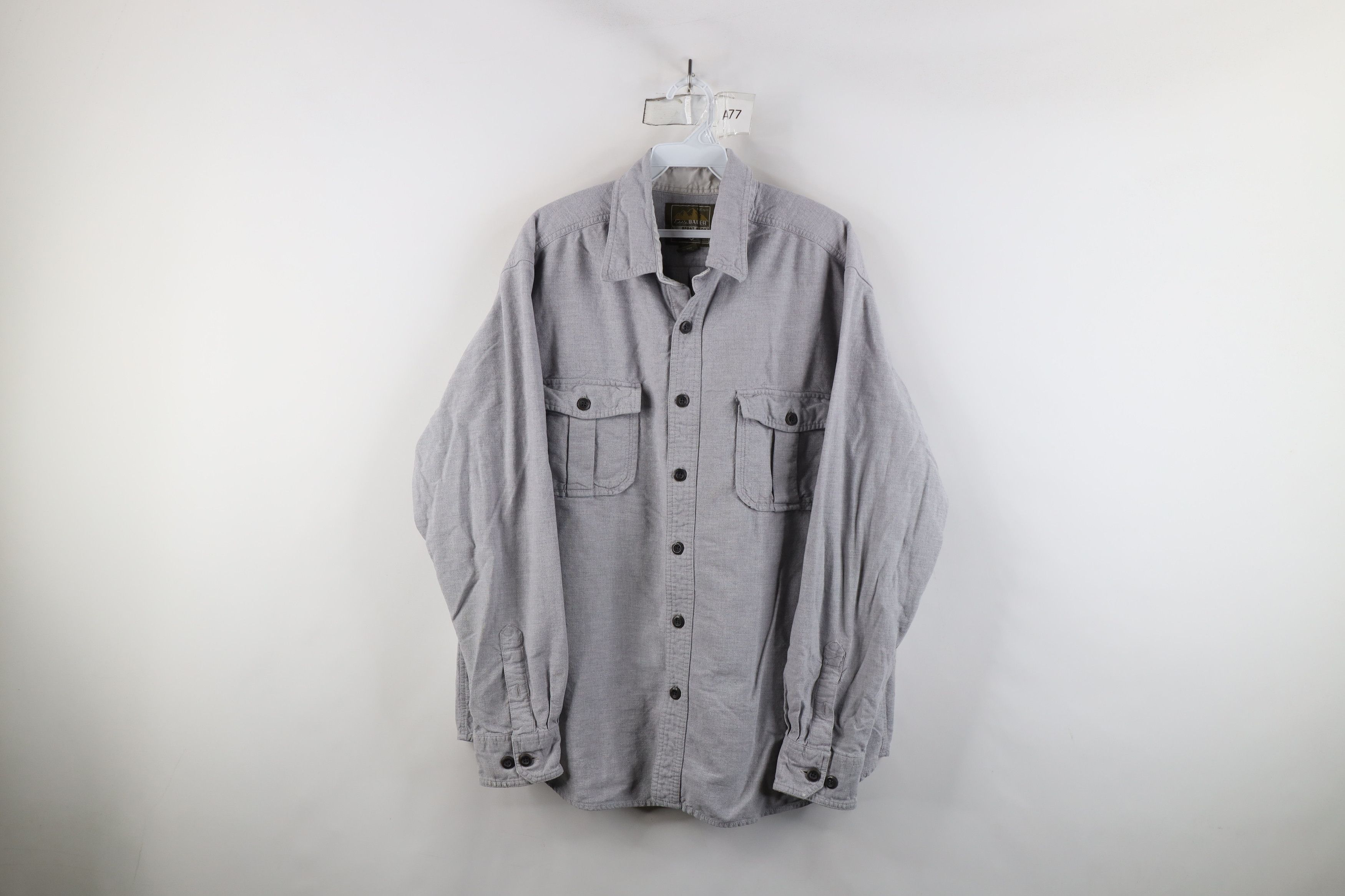 Eddie Bauer × Vintage Vintage Eddie Bauer Flannel Chambray Collared Button Shirt Size US XL / EU 56 / 4 - 1 Thumbnail