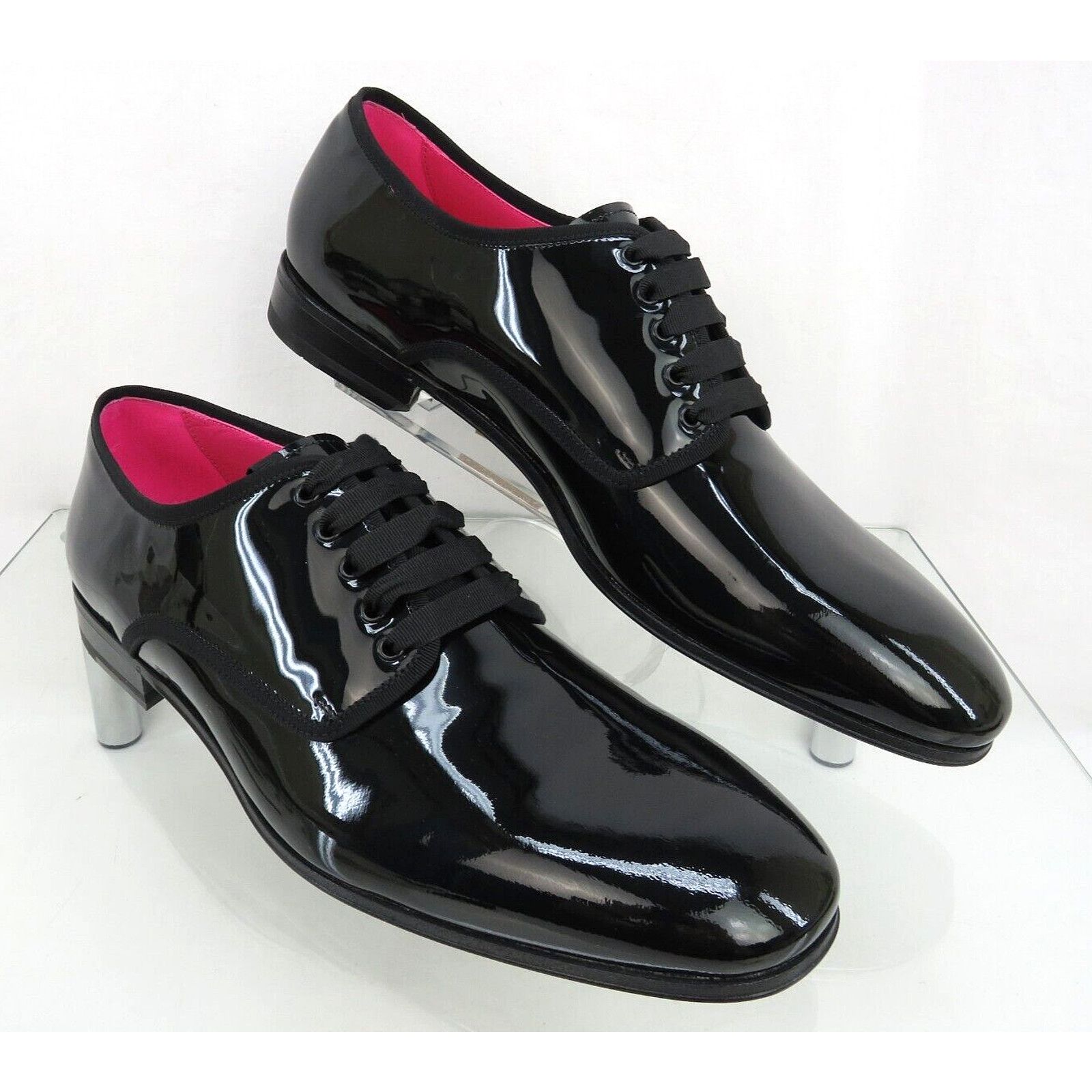 Salvatore Ferragamo FERRAGAMO MAGIC BLACK PATENT LEATHER DRESS DERBY OXFORD 10 E Size US 11 / EU 44 - 7 Thumbnail