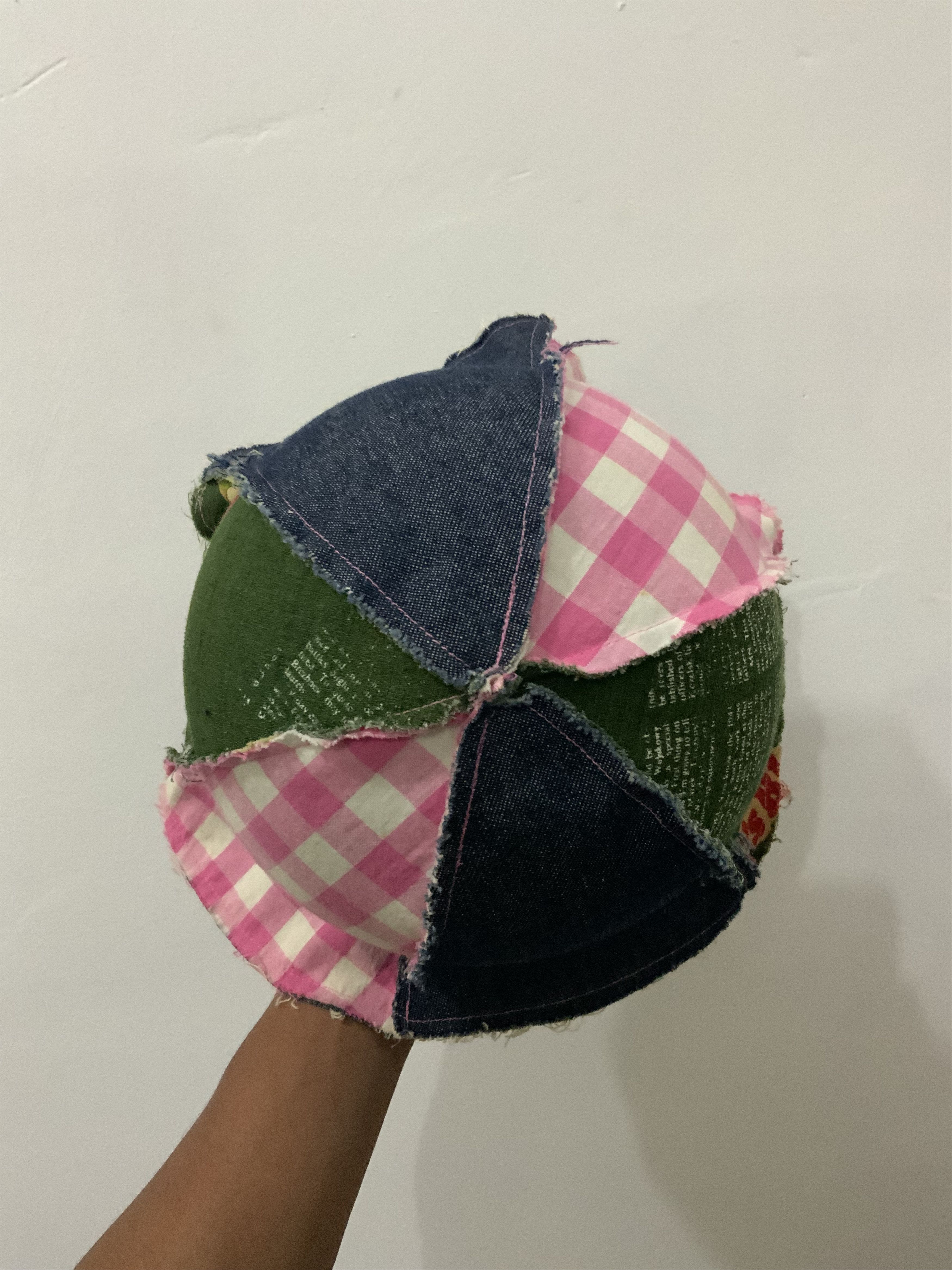 Japanese Brand DENIM PATCHWORK SASHIKO BUCKET HAT Size ONE SIZE - 6 Thumbnail