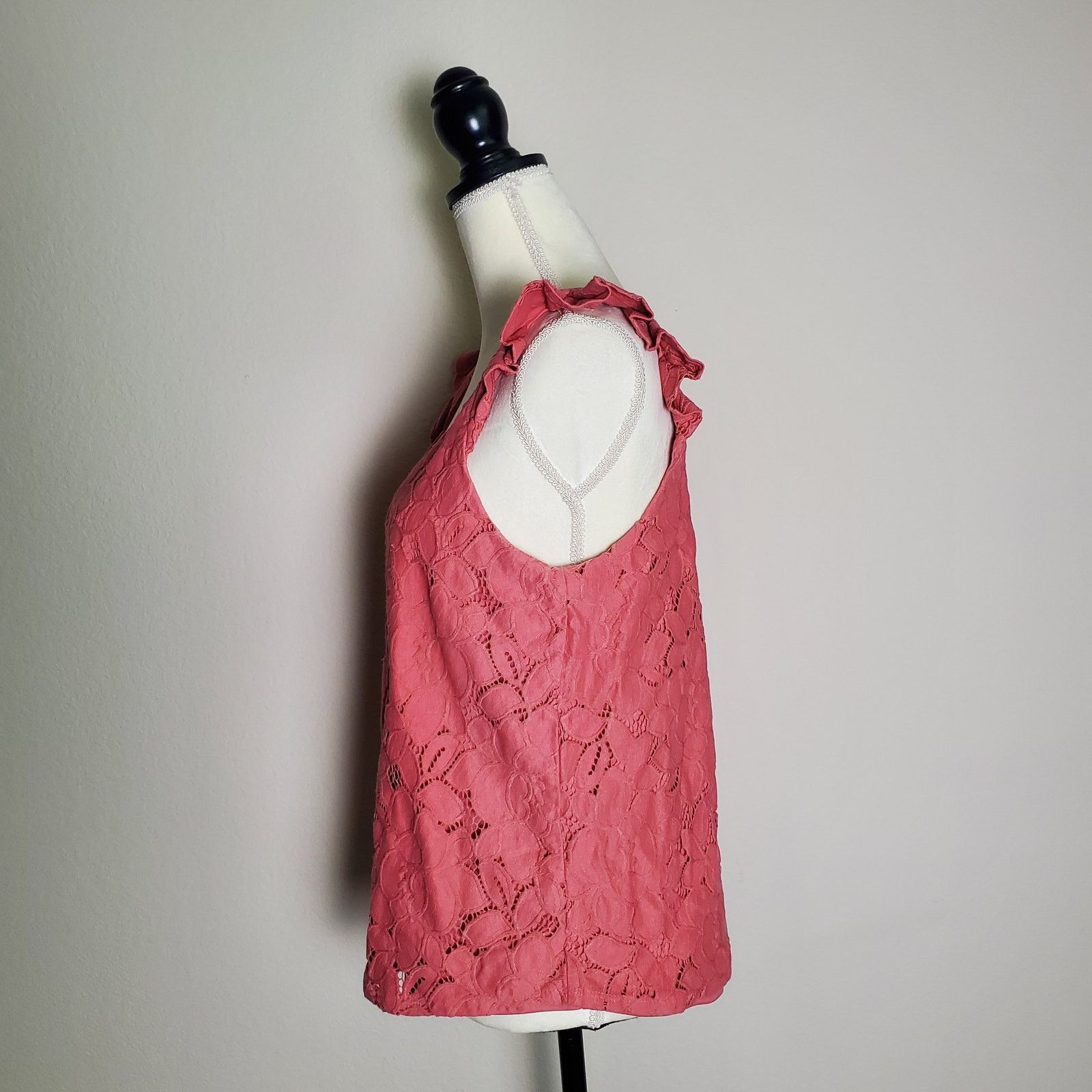 Nordstrom Monteau Mauve Pink Lace Top XL Size XL / US 12-14 / IT 48-50 - 4 Thumbnail