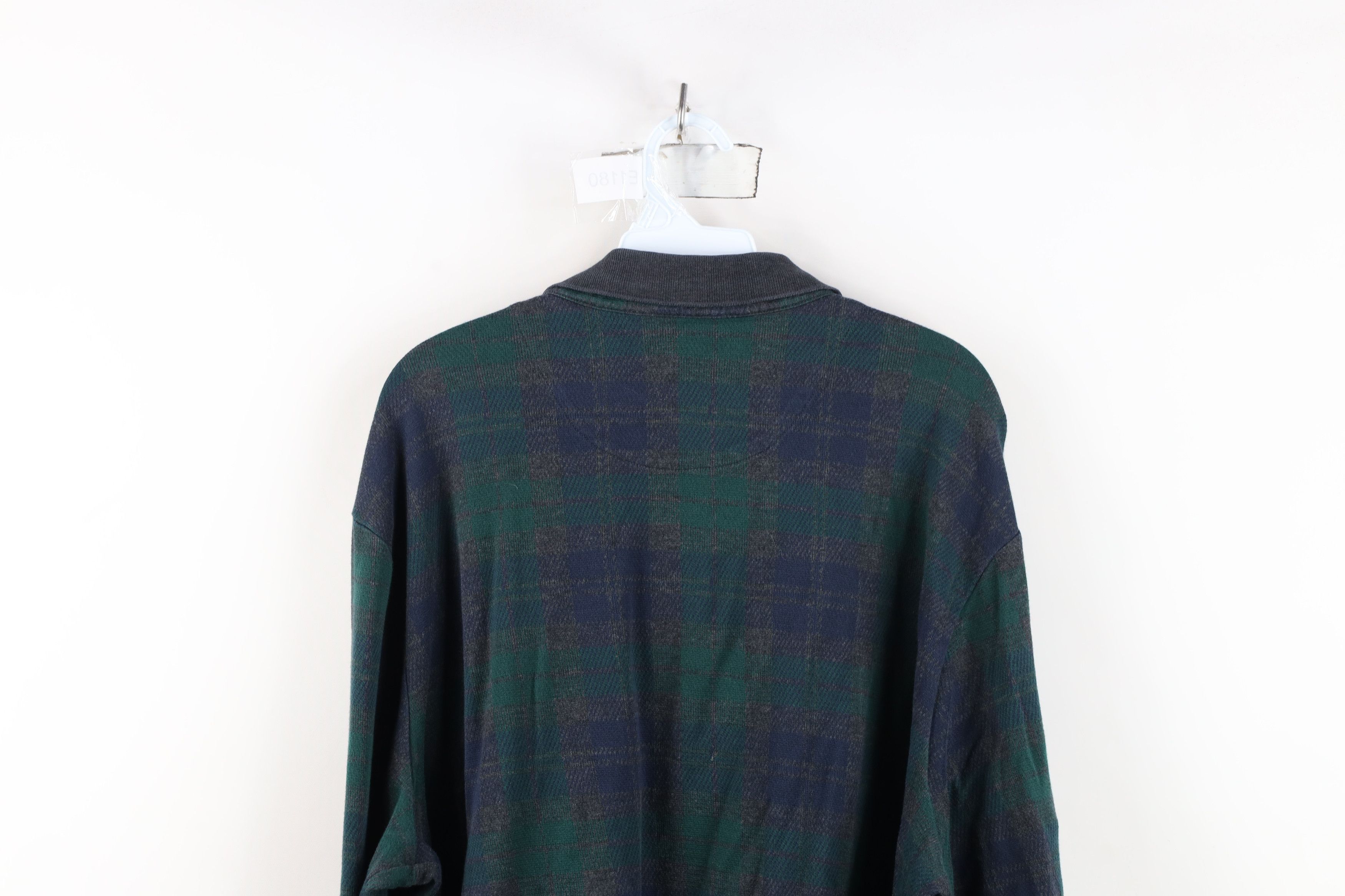 Lands' End Vintage Lands End Long Sleeve Rugby Polo Shirt Plaid Cotton Size US XXL / EU 58 / 5 - 11 Thumbnail
