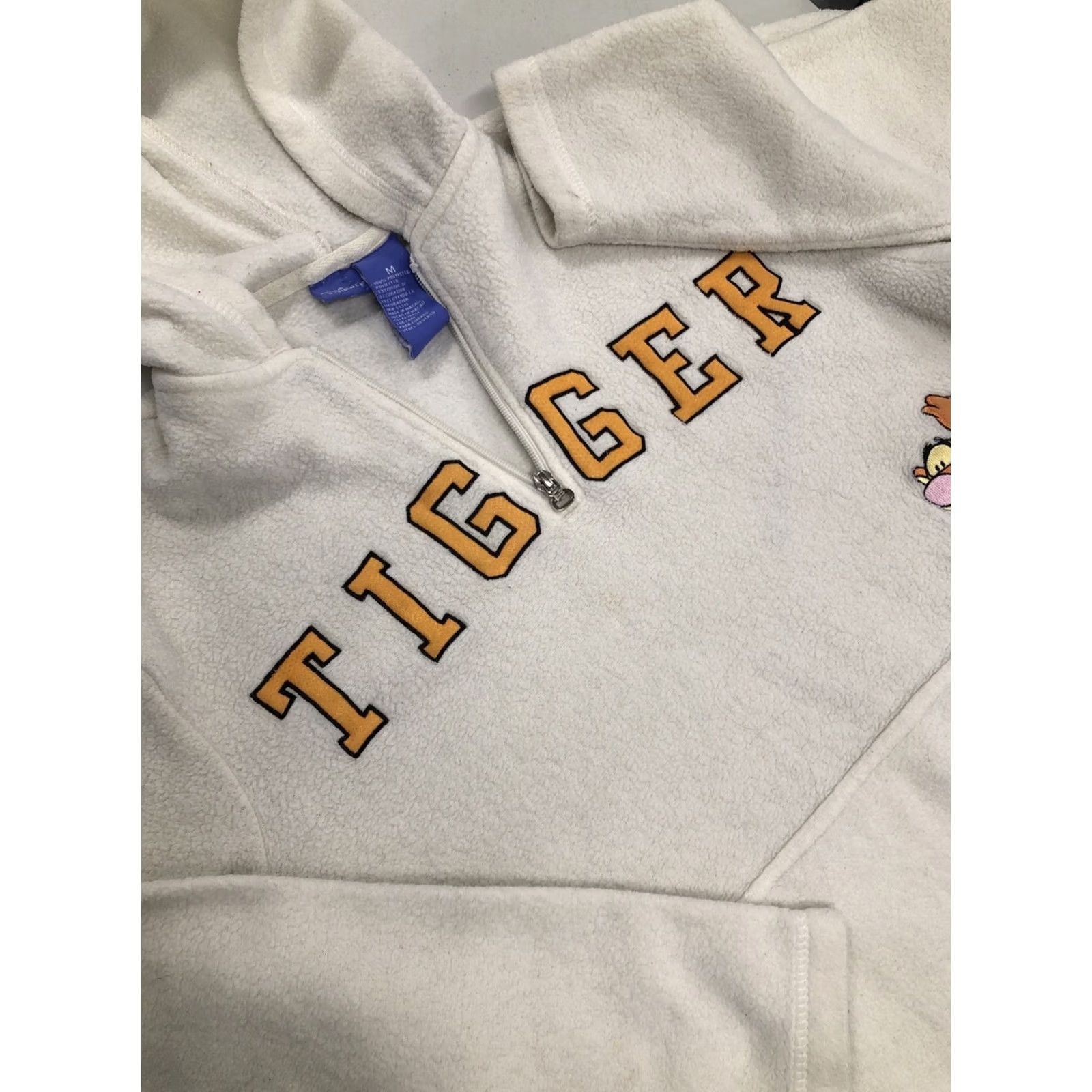 Disney Disney Womens Hoodie Beige Fleece Kangaroo Pocket 1/4 Zip Tigger Med Size M / US 6-8 / IT 42-44 - 2 Thumbnail