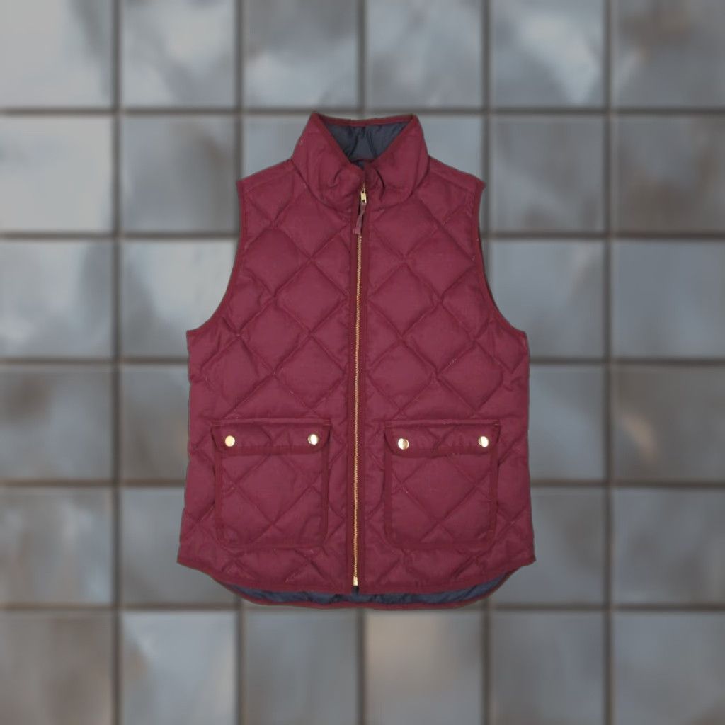 J.Crew J Crew Vest Women Small Red Quilted Full Zip Down Outdoor Work Gorpcore Size S / US 4 / IT 40 - 1 Thumbnail