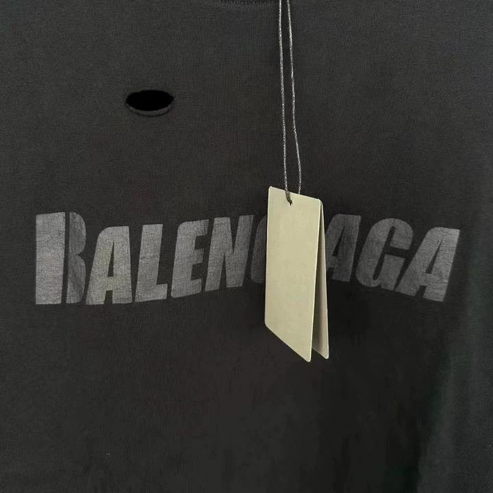 Balenciaga Balenciaga Plain black short sleeves with holes Size US S / EU 44-46 / 1 - 3 Thumbnail