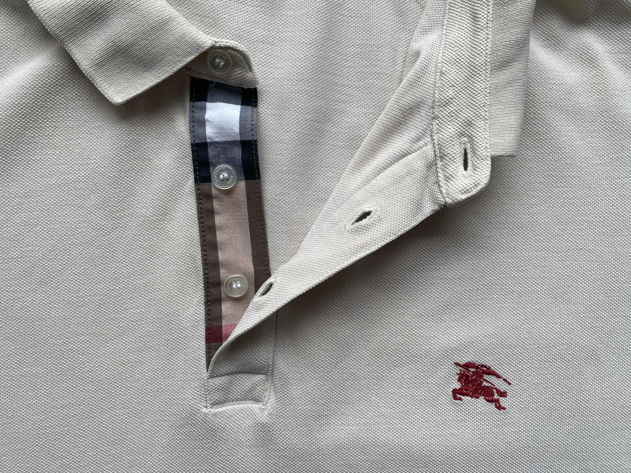Burberry Burberry Brit Men's Beige Cream Polo Embroidered Nova Check Size US XXL / EU 58 / 5 - 4 Thumbnail
