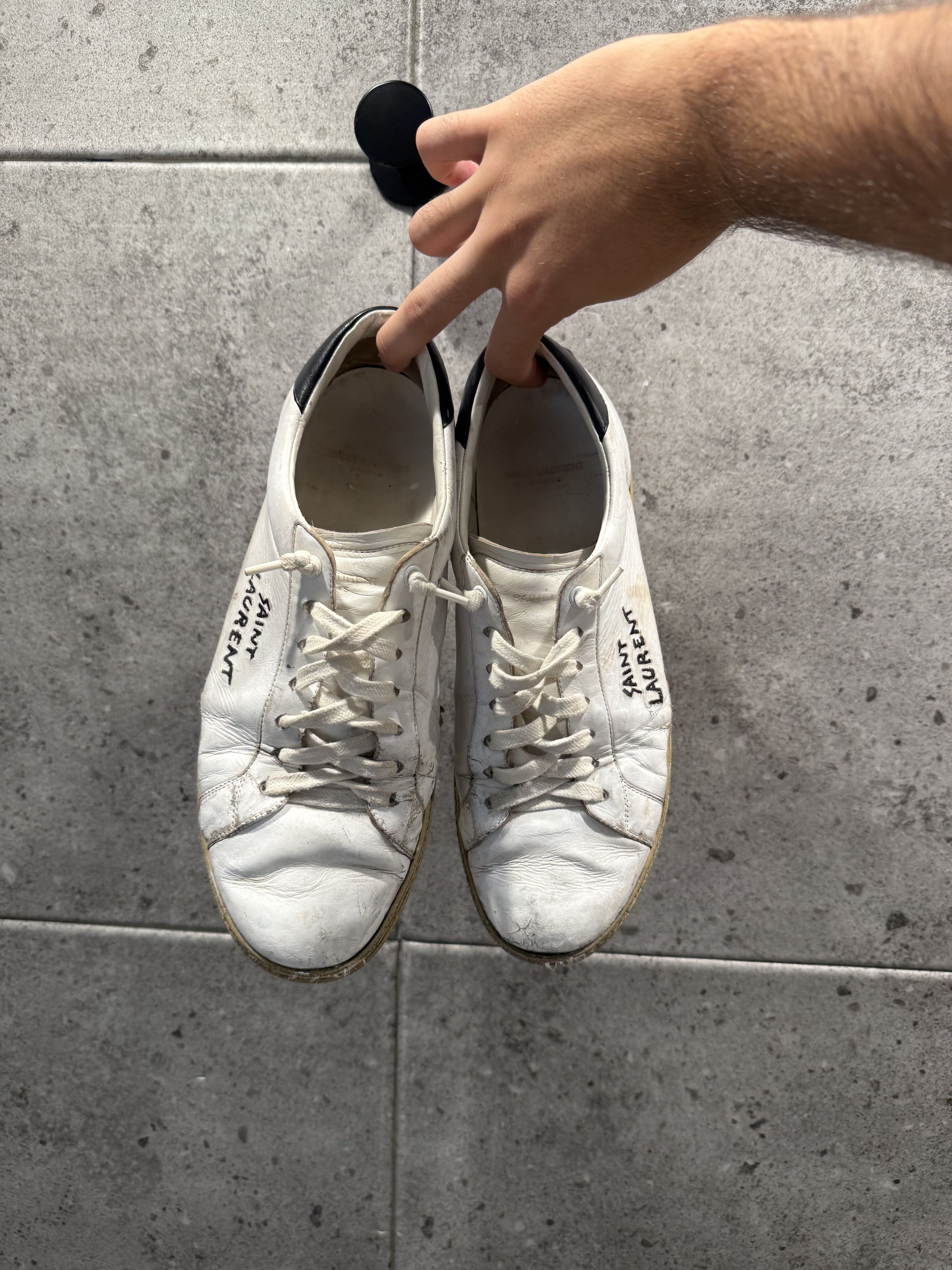 Saint Laurent Paris Saint Laurent logo court low top sneakers Size US 10 / EU 43 - 2 Thumbnail