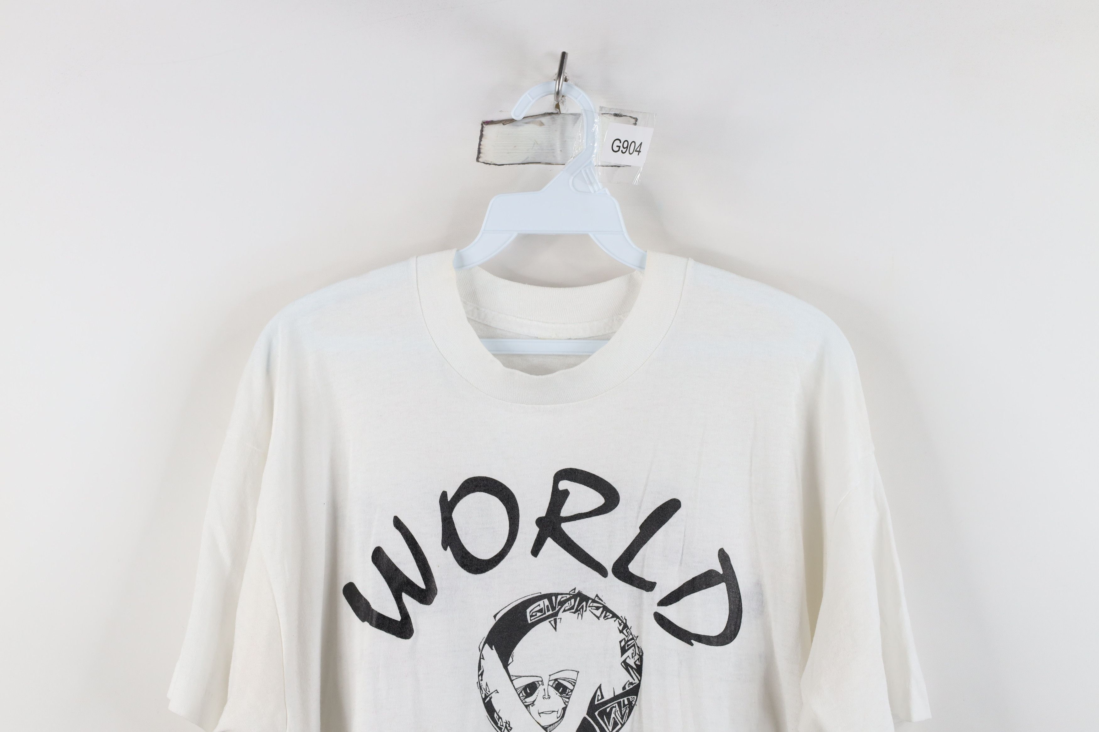 Vintage Vintage 90s Streetwear World Soul Funk Music T-Shirt White Size US L / EU 52-54 / 3 - 2 Thumbnail