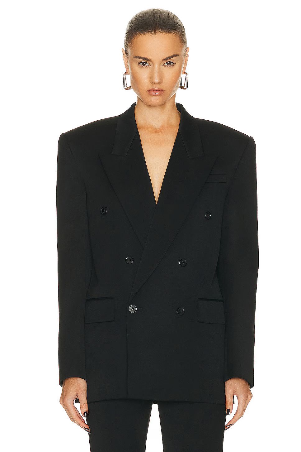 Saint Laurent Paris o1bcso1str1224 Veste Tailleur Laine Satinee in Black Size S / US 4 / IT 40 - 1 Thumbnail