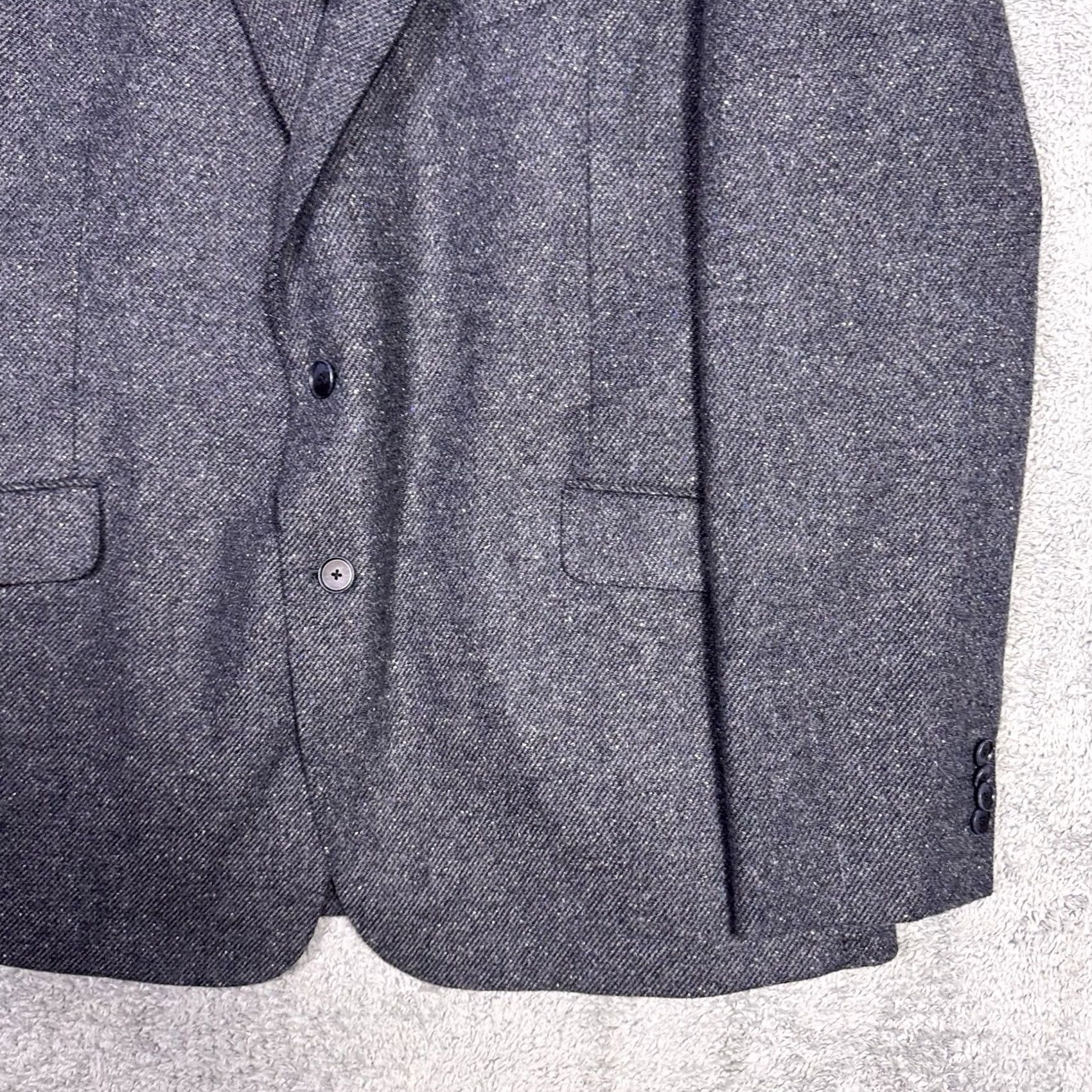 Joseph Abboud Joseph Abboud Blazer Men 48L Wool Sport Coat Slim Notch Lapel Blue Geometric 2-Button 4-Button Double-Vented Italy 48 Regular Size 48R - 2 Thumbnail