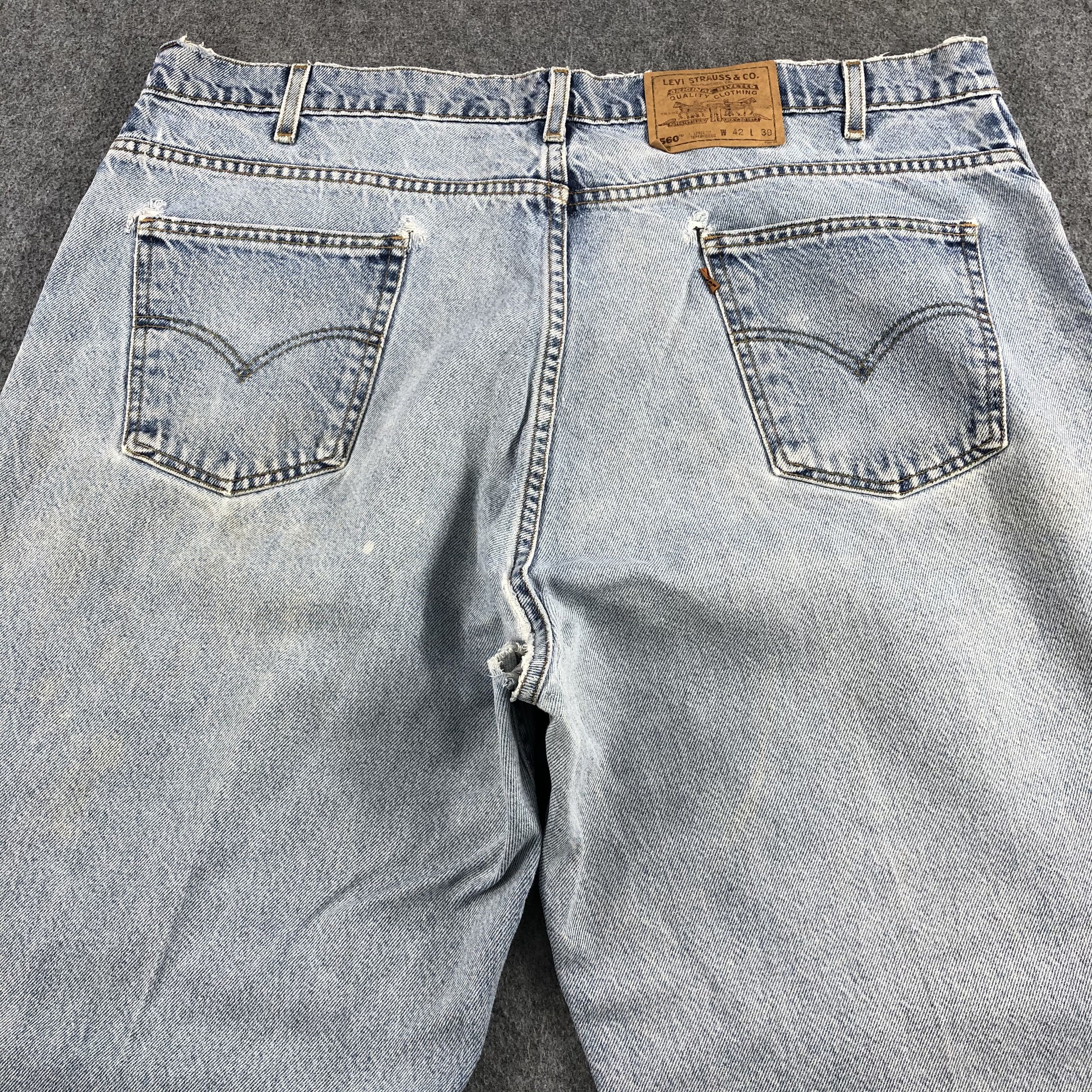Levi's 90s Vintage Light Wash Levis 560 Jeans-J1712 Size US 42 / EU 58 - 4 Thumbnail