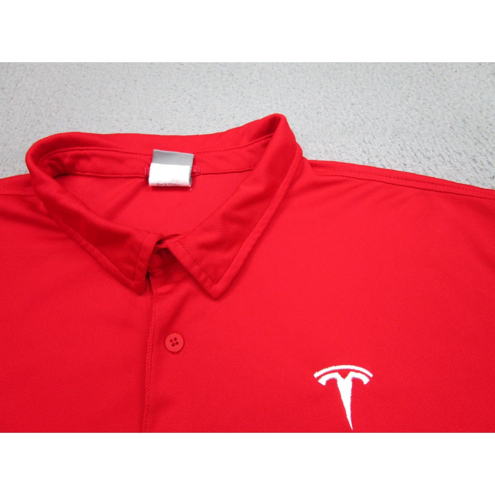 Vintage Tesla Polo Shirt Mens 3XL Red 100% Polyester Logo Performance Golf Casual Size US XXL / EU 58 / 5 - 3 Thumbnail