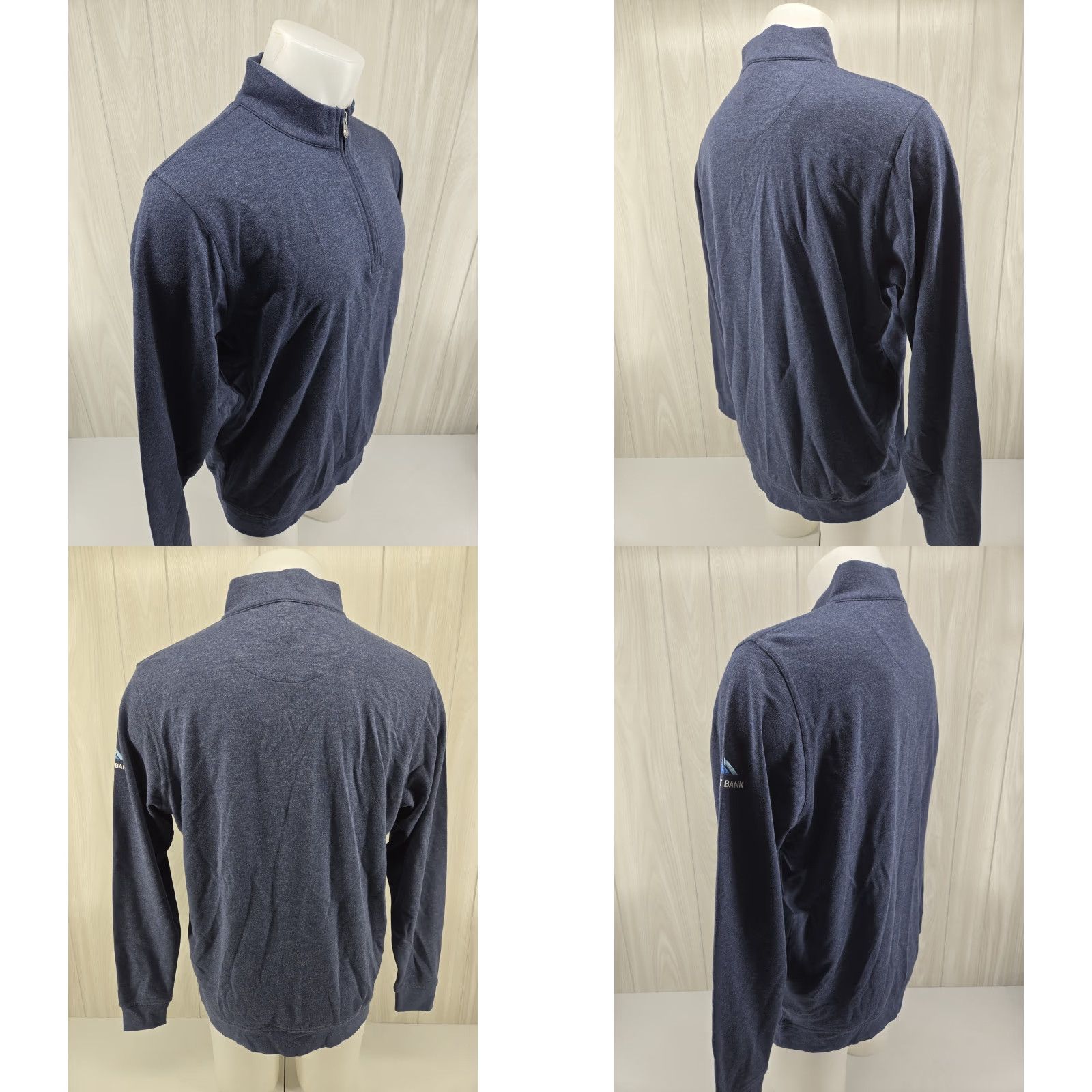 Peter Millar VINTAGE Peter Millar Golf Sweater Mens Large Blue 1/4 Zip Long Sleeve Merit Bank Logo 1 Size US L / EU 52-54 / 3 - 8 Thumbnail
