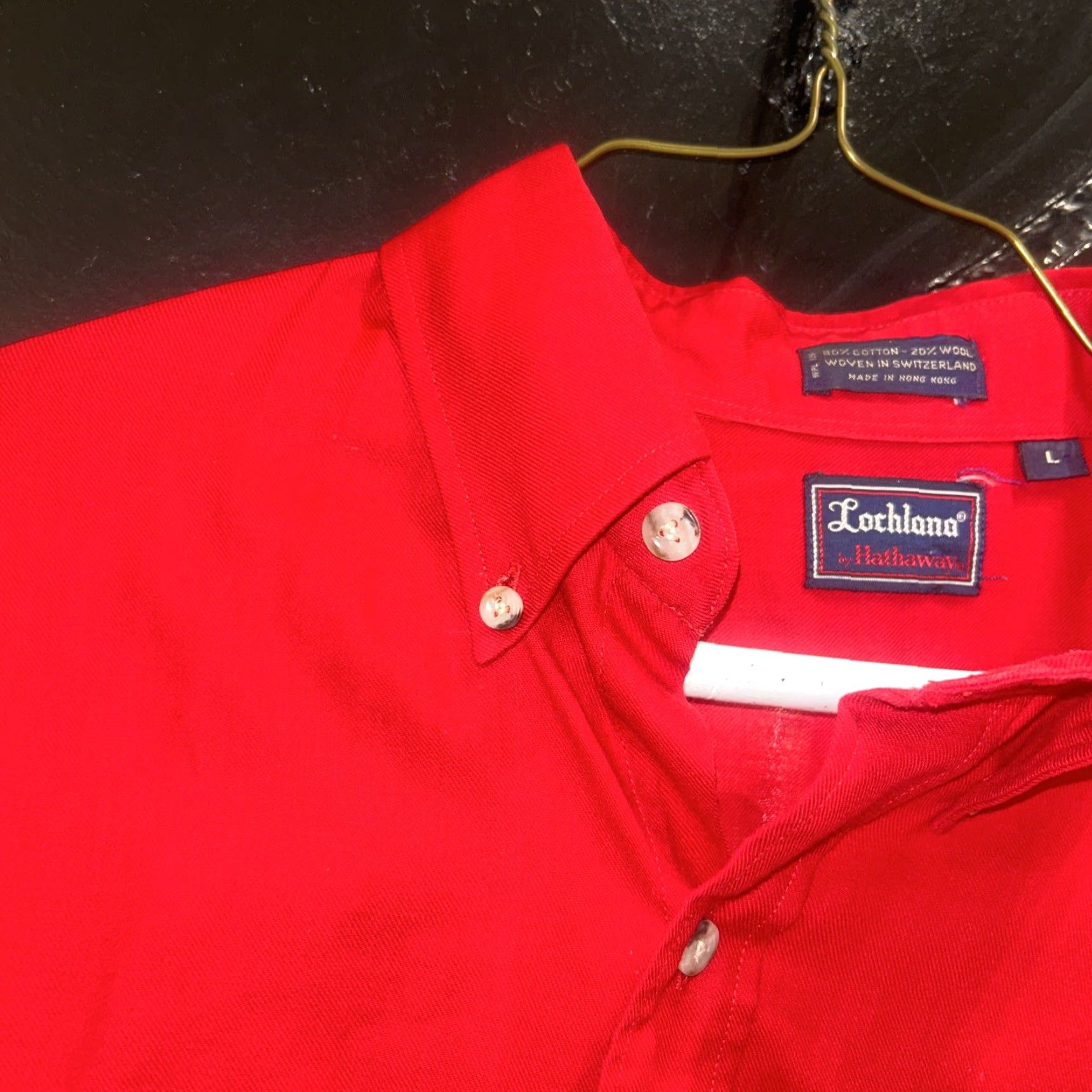 Vintage VTG 60s Lochlana Hathaway Red Wool Blend Shirt Long Sleeve Button-Front Large M Womens/Mens Rockabilly Vintage Shirt Size US M / EU 48-50 / 2 - 3 Thumbnail
