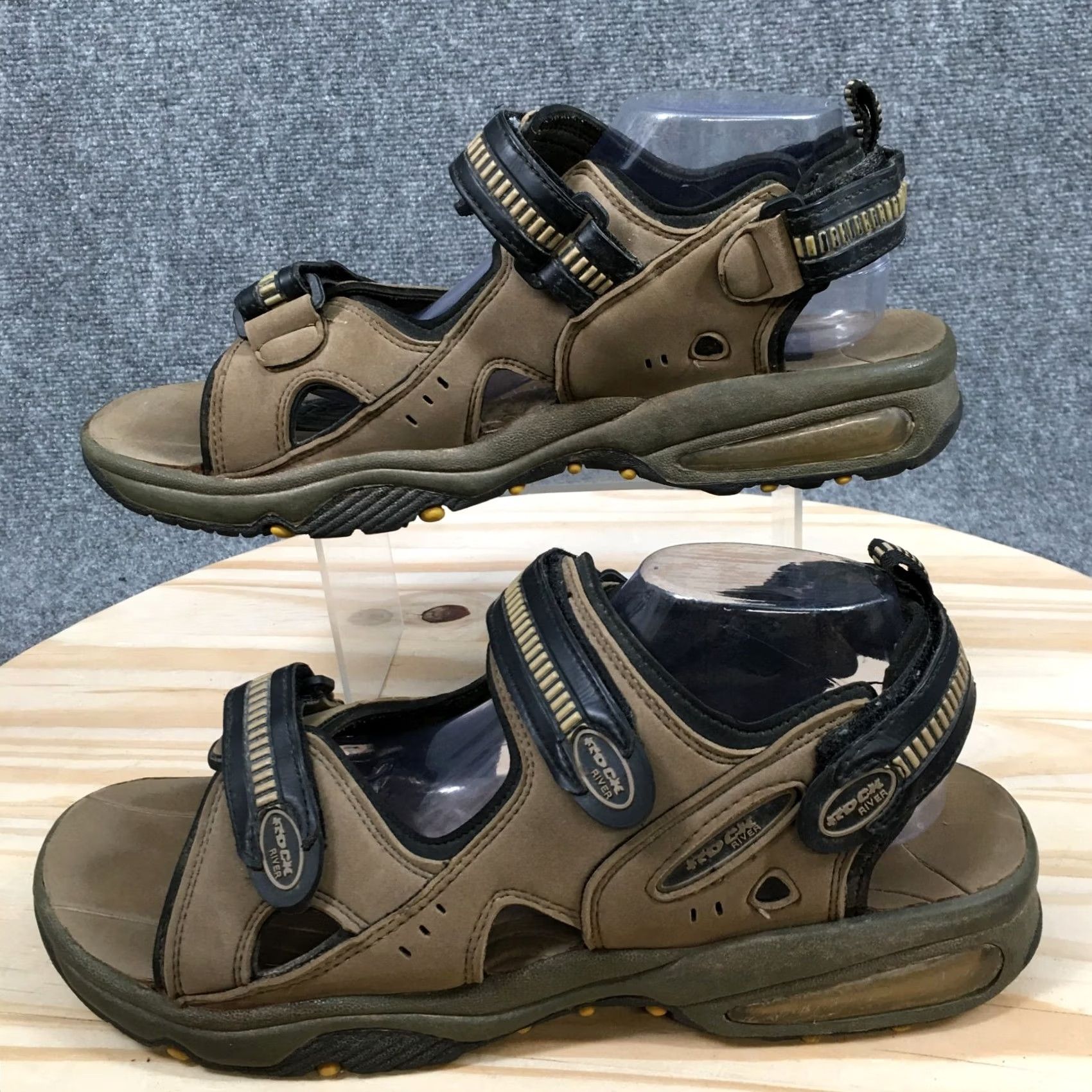 Vintage Rock River Sandals Mens 13 Diego Adjustable Strappy Slingback Brown Size ONE SIZE - 2 Thumbnail