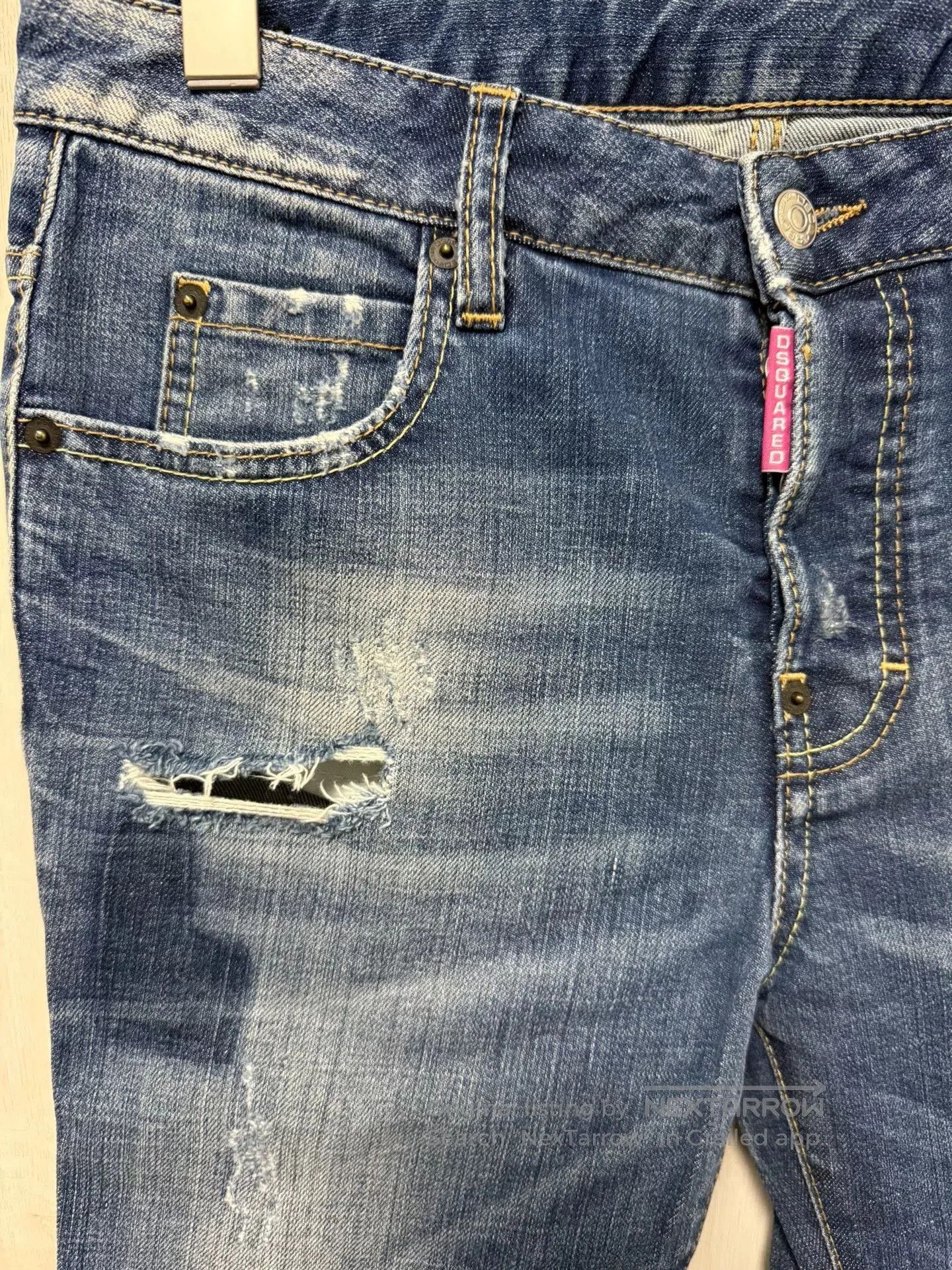 Dsquared2 DSQUARED2 Women's Blue Destroyed Jeans. Size 41" - 4 Thumbnail