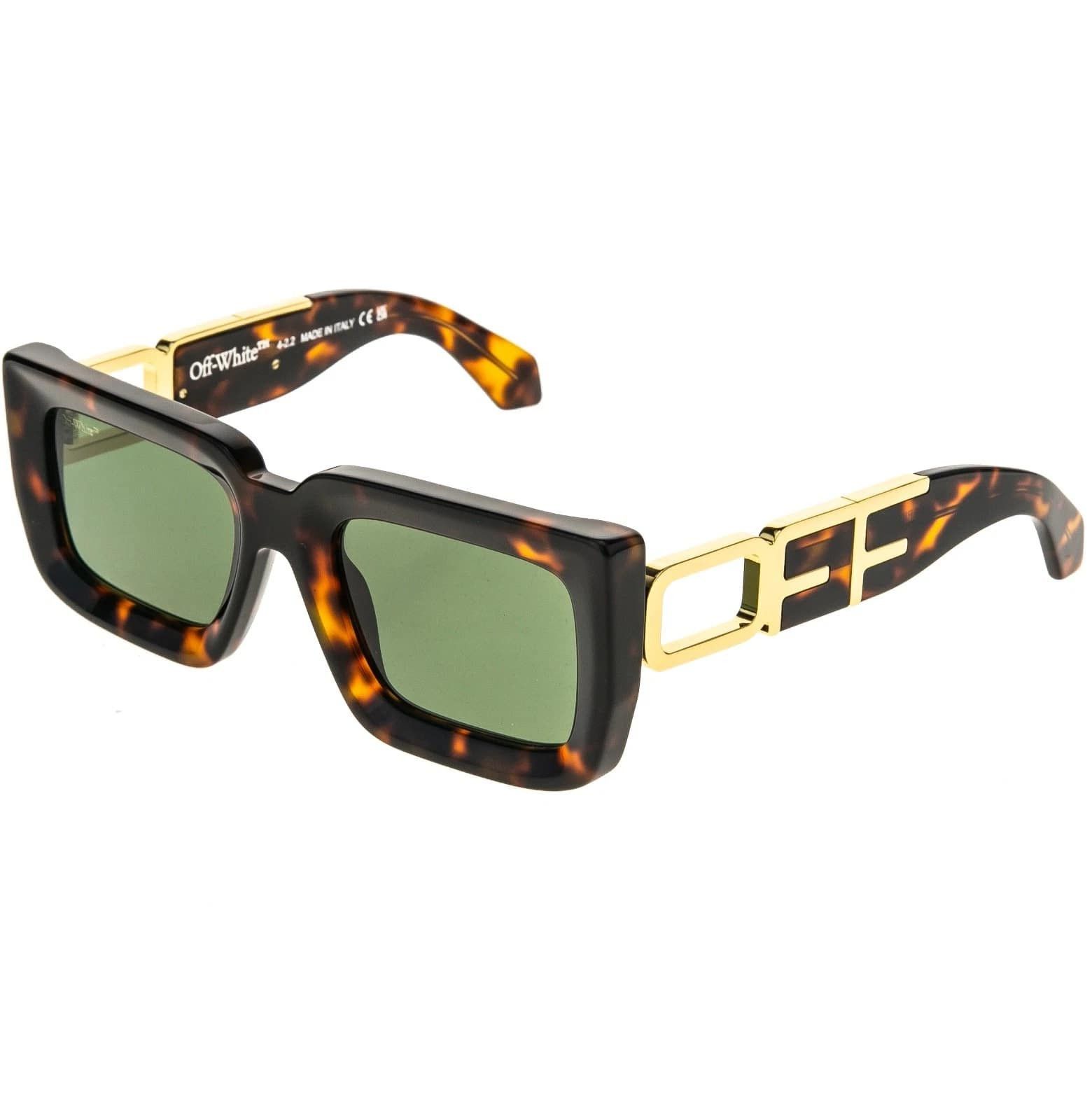 Off-White OFF-WHITE 073 OERI073 Brown Green Unisex BOSTON Sunglasses Size ONE SIZE - 8 Thumbnail