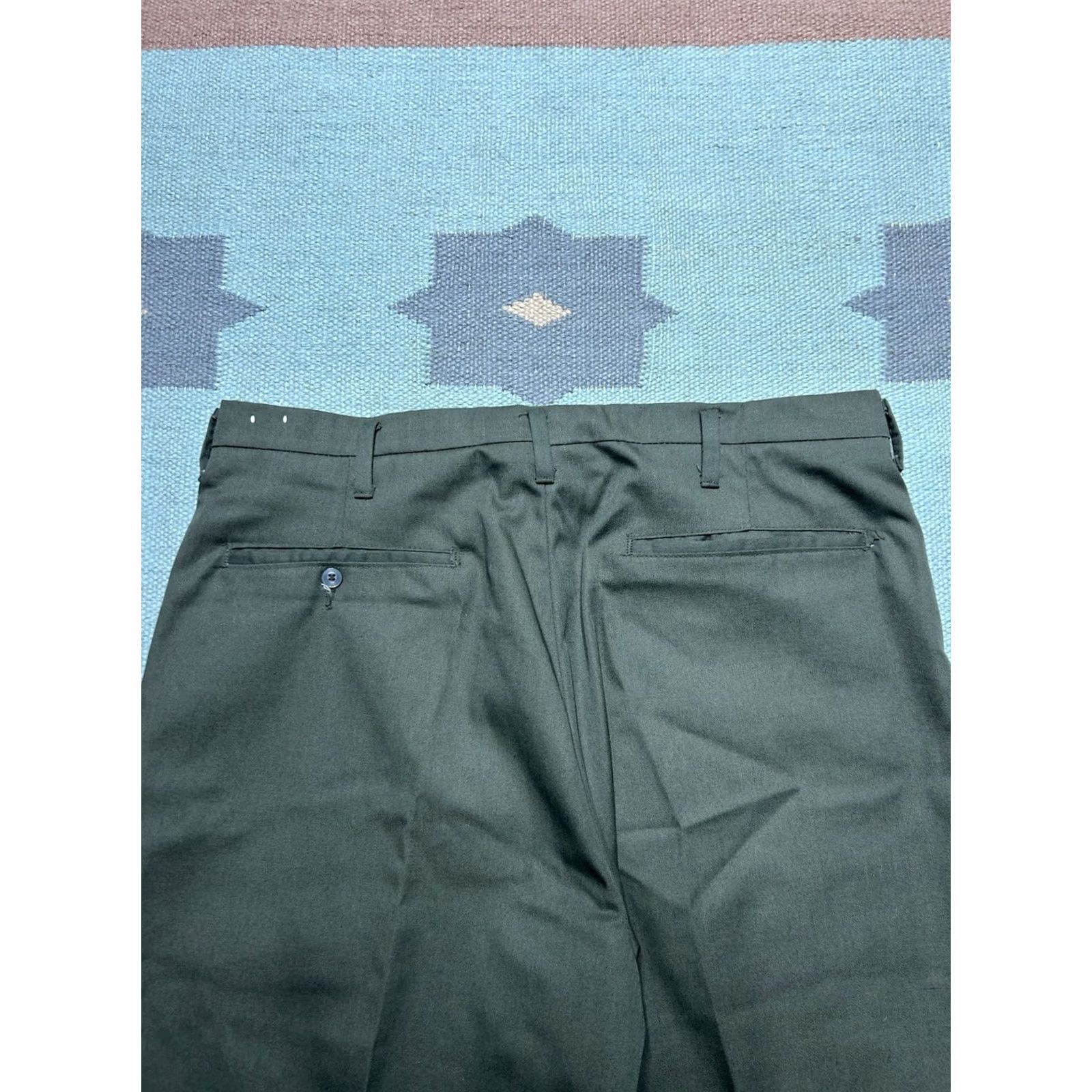 Vintage VINTAGE 60s 70s Drop Loop Work Pants Lightweight Mechanic Green 32x30 Mens Pant Workwear Size US 32 / EU 48 - 8 Thumbnail