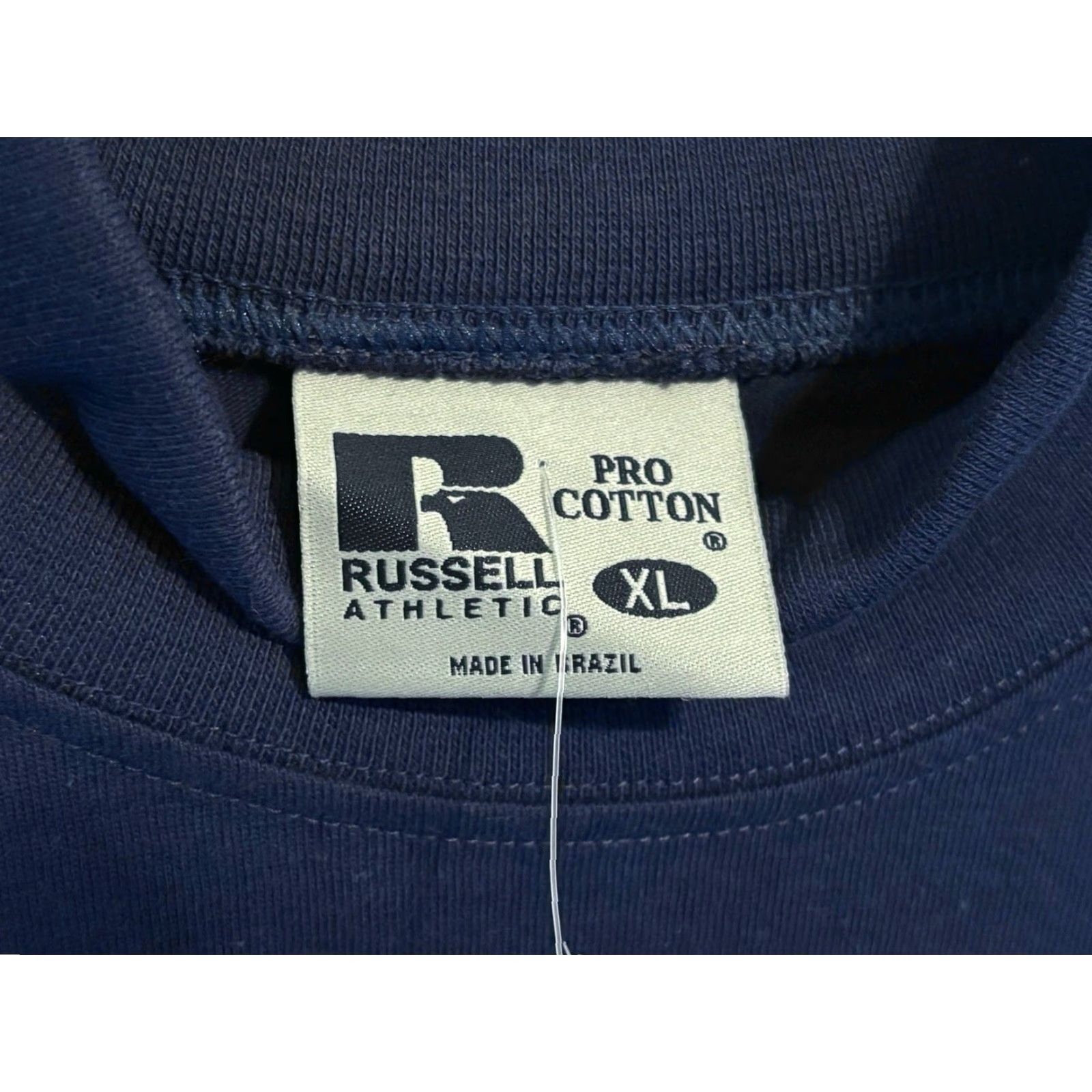 Russell Athletic VINTAGE Russell Athletic Pro Cotton Mock Neck Shirt Mens XL NOS NWT 90s Blue 31" Long 26" Across 26" Sleeves"} Size US XL / EU 56 / 4 - 7 Thumbnail