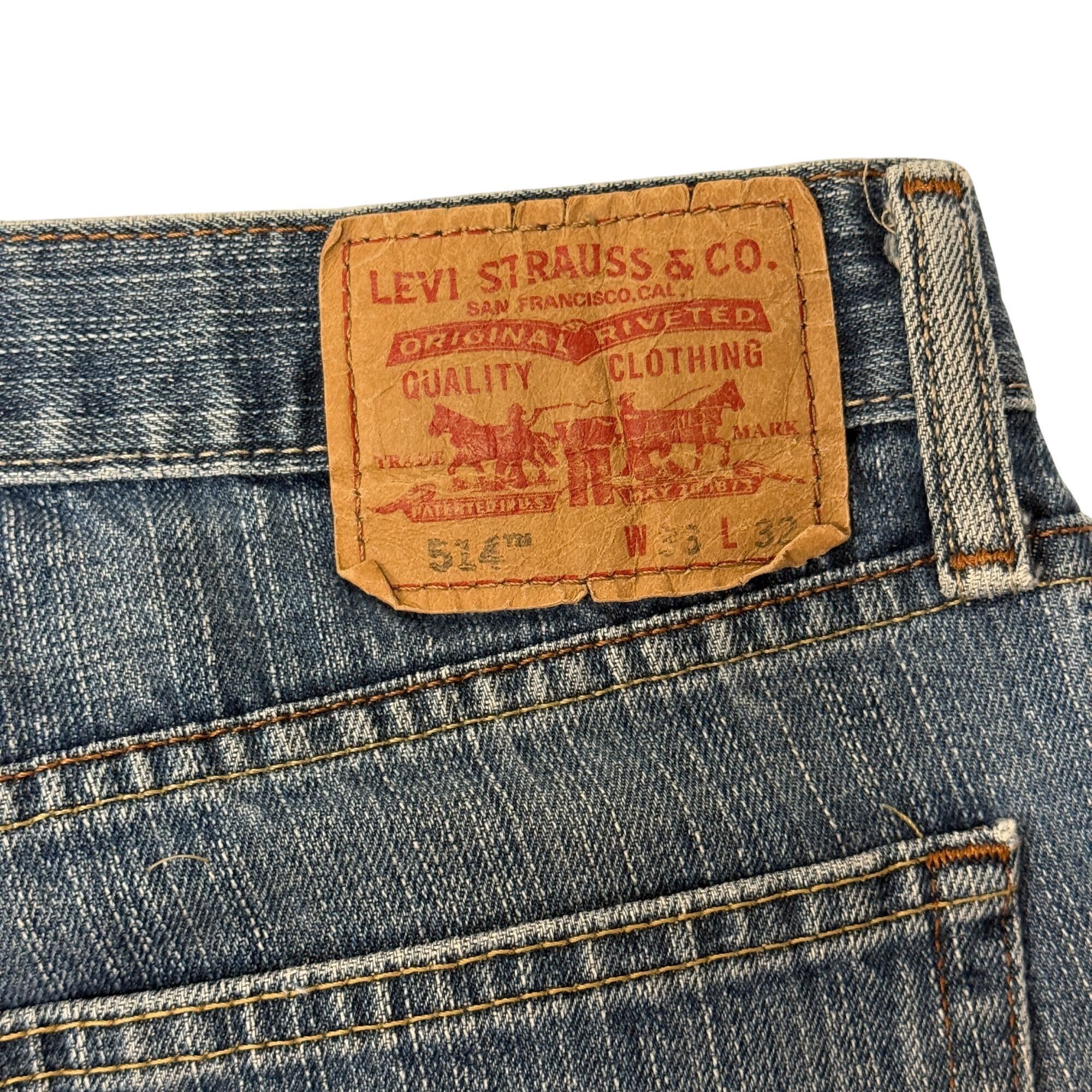 Levi's Y2K Levis 514 SLIM STRAIGHT Blue Jeans DISTRESSED Denim Pant Size US 33 - 9 Thumbnail