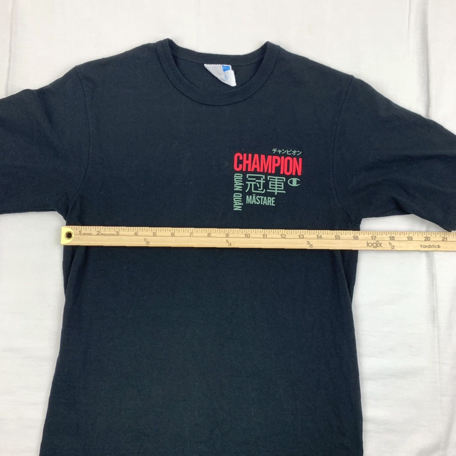 Champion Champion T Shirt Adult Small Black Different Languages Heritage Shirt Foreign Mens Small Black Language Heritage 90s Size US S / EU 44-46 / 1 - 7 Thumbnail