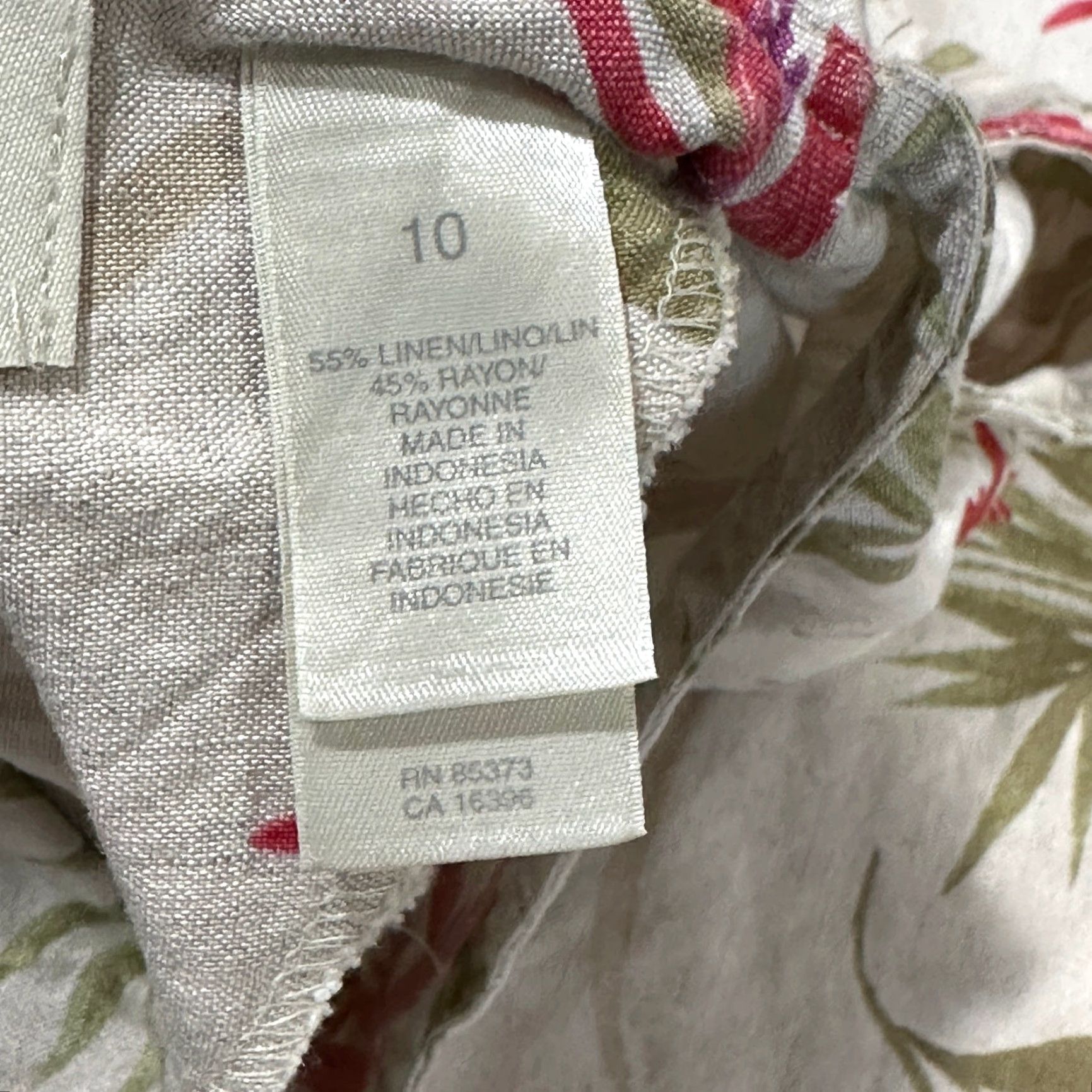 Liz Claiborne VINTAGE Liz Claiborne Dress 10 Beige Pink Tropical Floral Linen Blend Sleeveless Knee Length Tank Dress Women Womens Size L / US 10 / IT 46 - 7 Thumbnail
